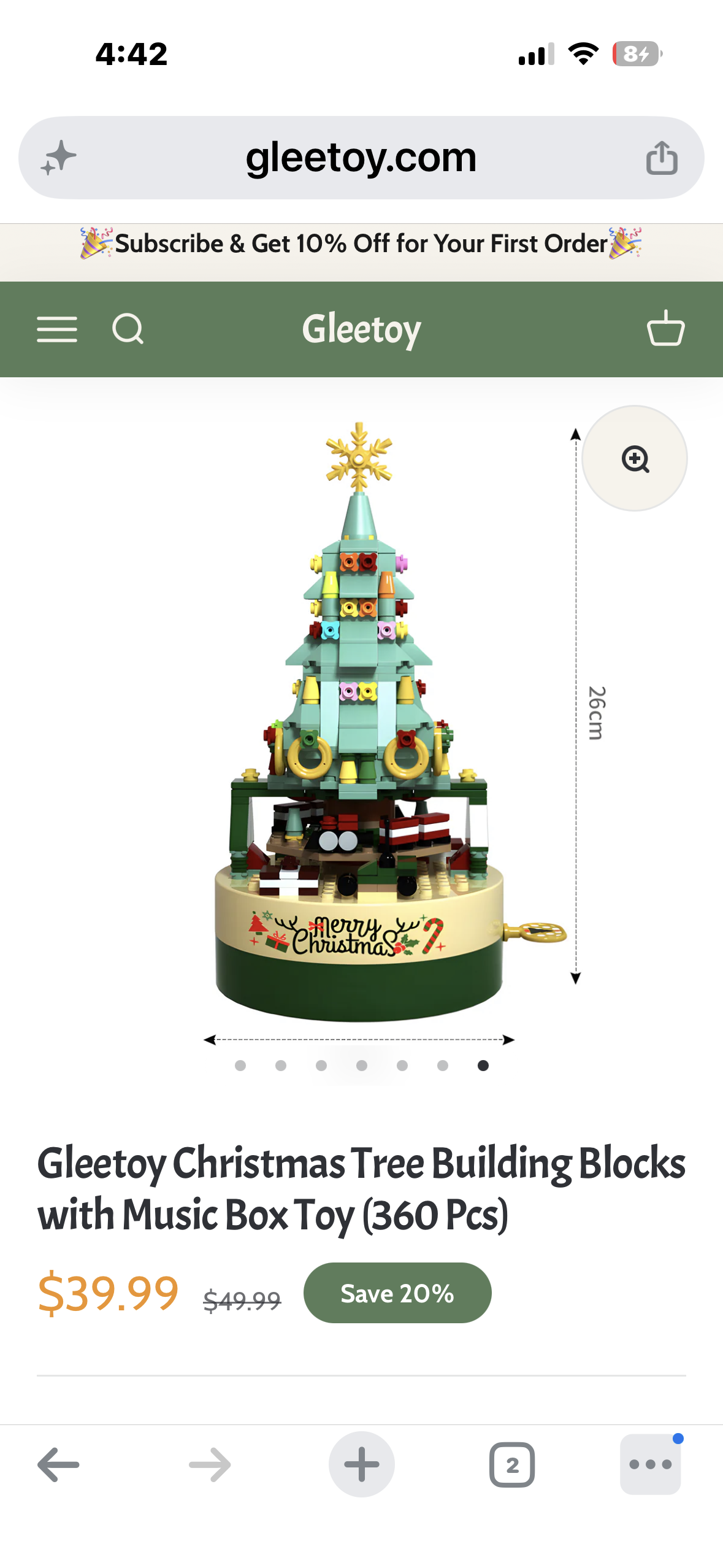Christmas Tree Building Blocks with Music Box Toy (360 Pcs)