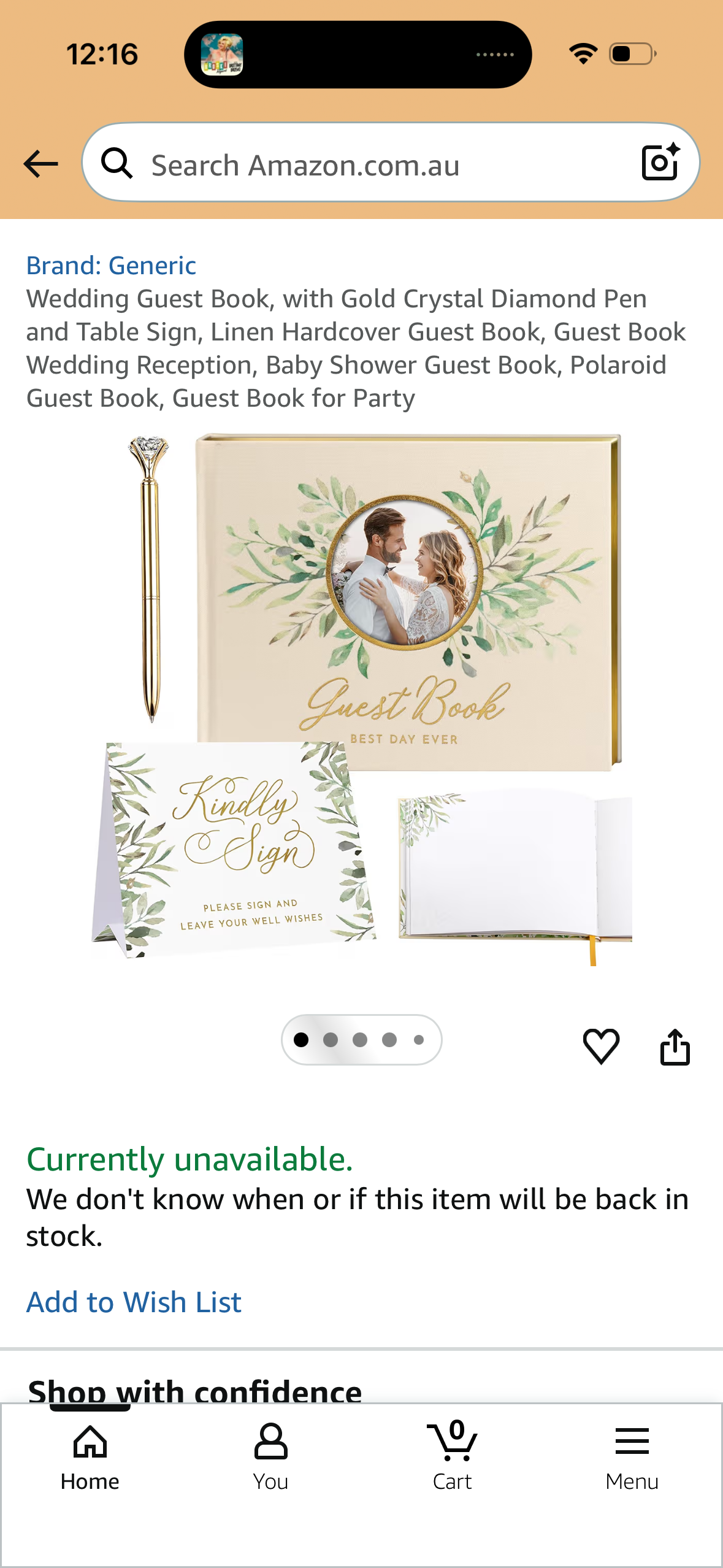 Wedding Guest Book, with Gold Crystal Diamond Pen and Table Sign, Linen Hardcover Guest Book, Guest Book Wedding Reception, Baby Shower Guest Book, Polaroid Guest Book, Guest Book for Party
