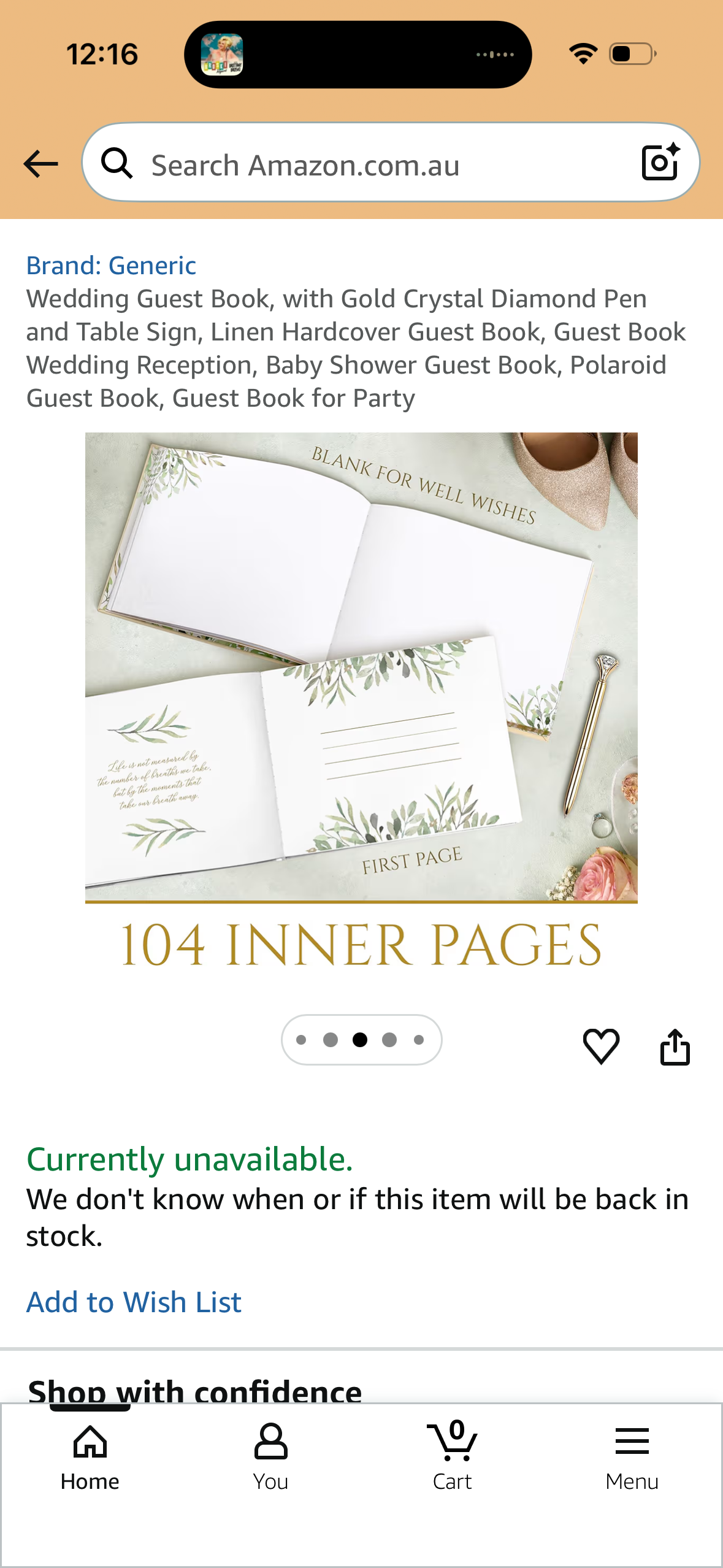 Wedding Guest Book, with Gold Crystal Diamond Pen and Table Sign, Linen Hardcover Guest Book, Guest Book Wedding Reception, Baby Shower Guest Book, Polaroid Guest Book, Guest Book for Party