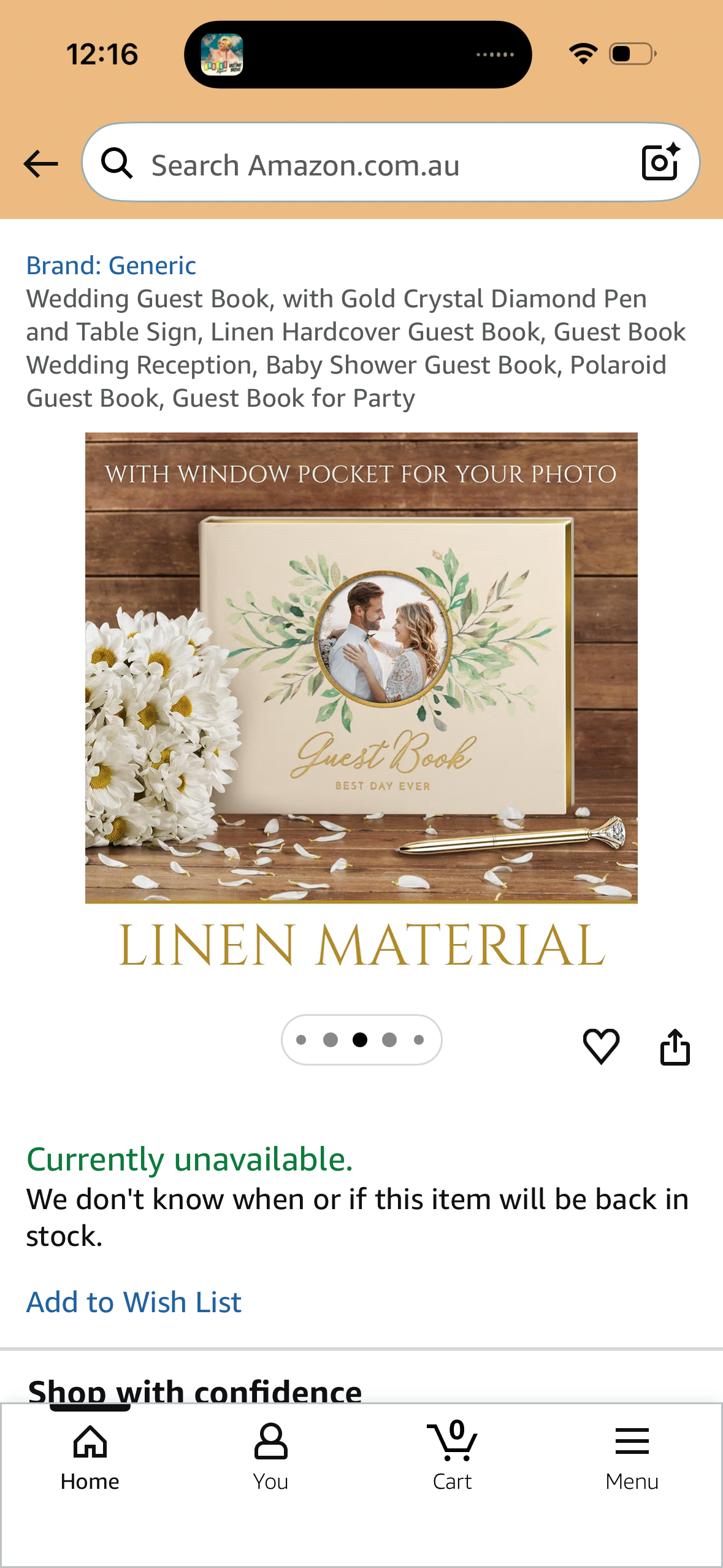 Wedding Guest Book, with Gold Crystal Diamond Pen and Table Sign, Linen Hardcover Guest Book, Guest Book Wedding Reception, Baby Shower Guest Book, Polaroid Guest Book, Guest Book for Party