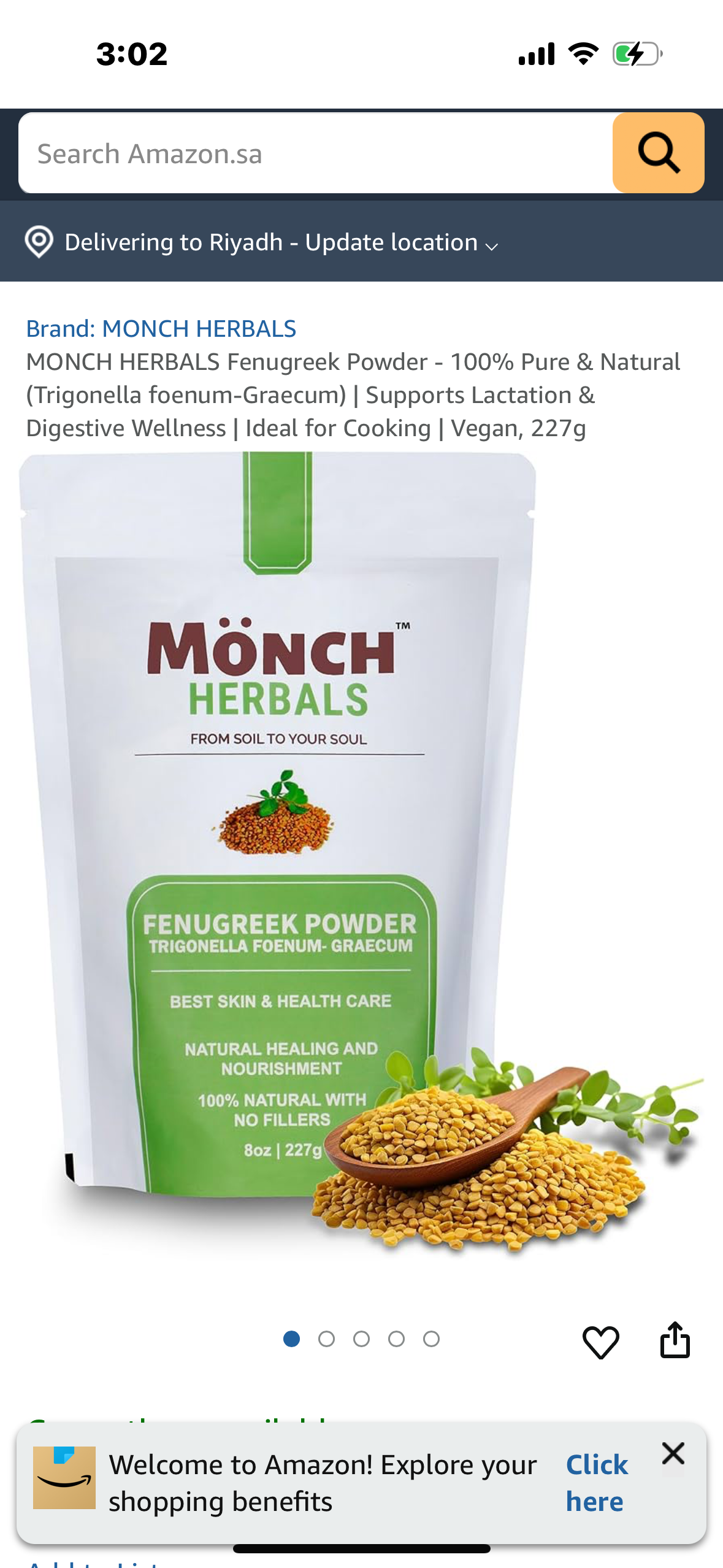 MONCH HERBALS Fenugreek Powder - 100% Pure & Natural (Trigonella foenum-Graecum) | Supports Lactation & Digestive Wellness | Ideal for Cooking | Vegan, 227g