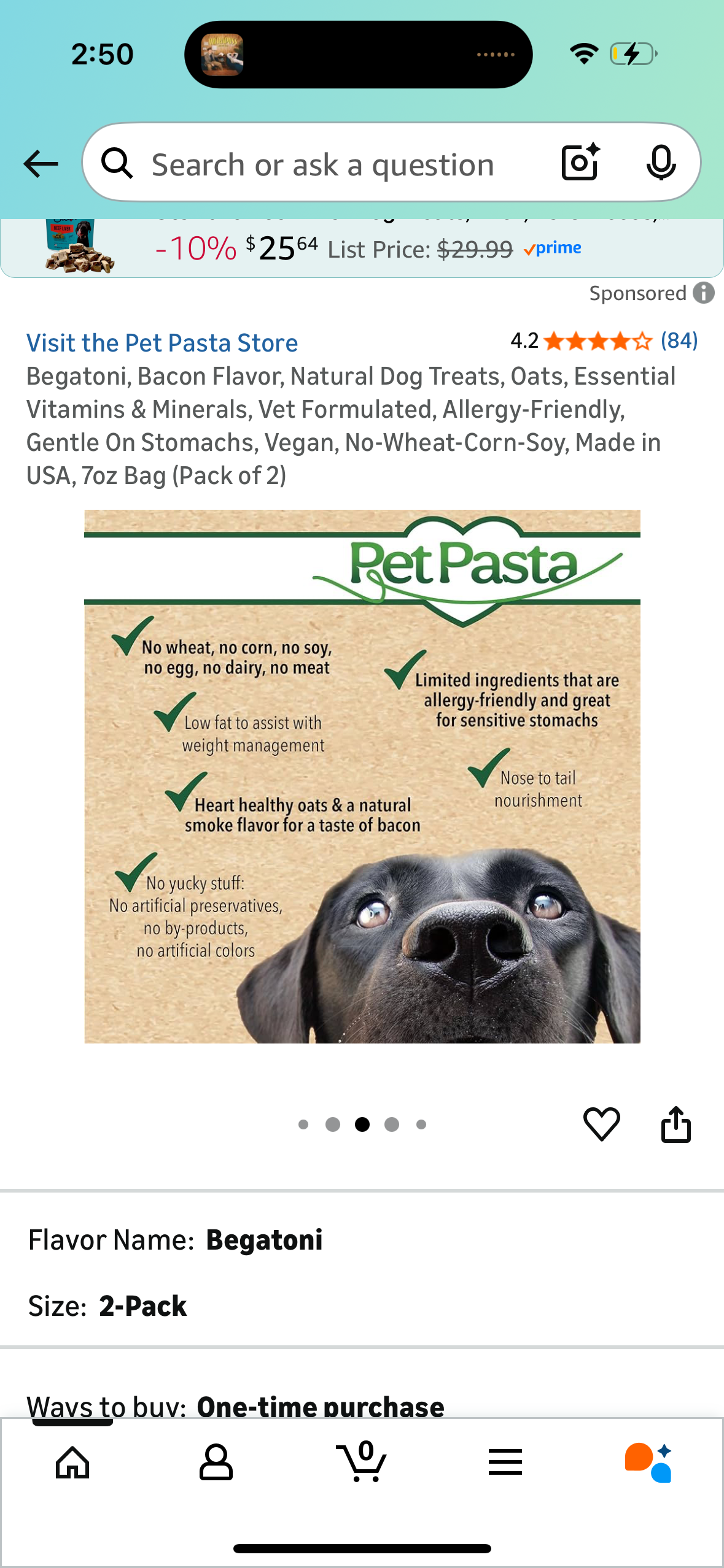 Begatoni, Bacon Flavor, Natural Dog Treats, Oats, Essential Vitamins & Minerals, Vet Formulated, Allergy-Friendly, Gentle On Stomachs, Vegan, No-Wheat-Corn-Soy, Made in USA, 7oz Bag (Pack of 2)