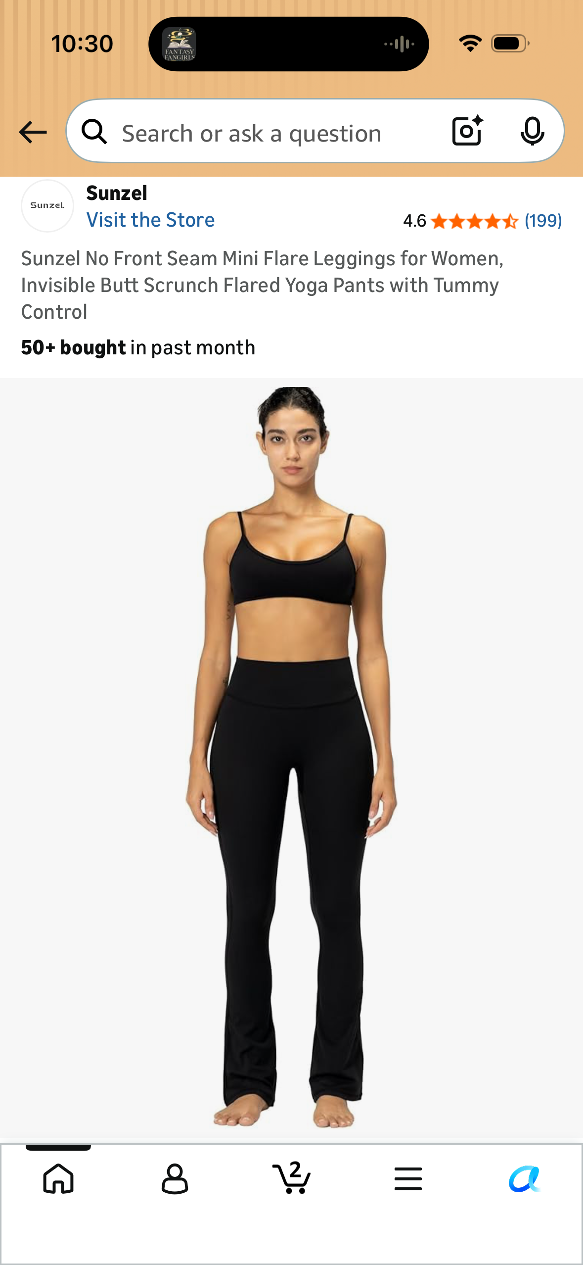 Sunzel No Front Seam Mini Flare Leggings for Women, Invisible Butt Scrunch Flared Yoga Pants with Tummy Control