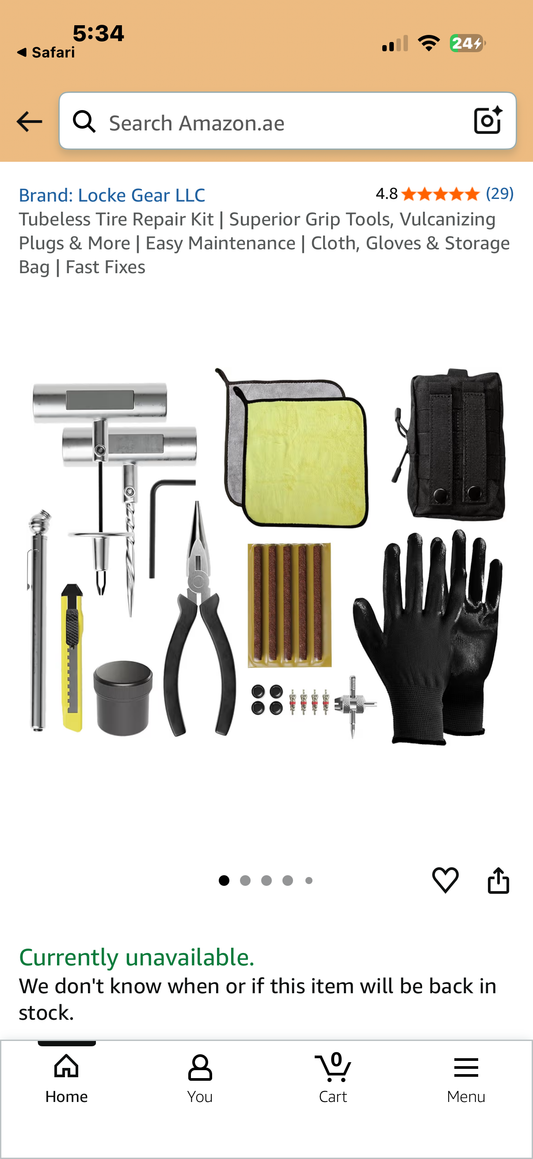 Locke Gear LLC Tubeless Tire Repair Kit | Superior Grip Tools, Vulcanizing Plugs & More | Easy Maintenance | Cloth, Gloves & Storage Bag | Fast Fixes