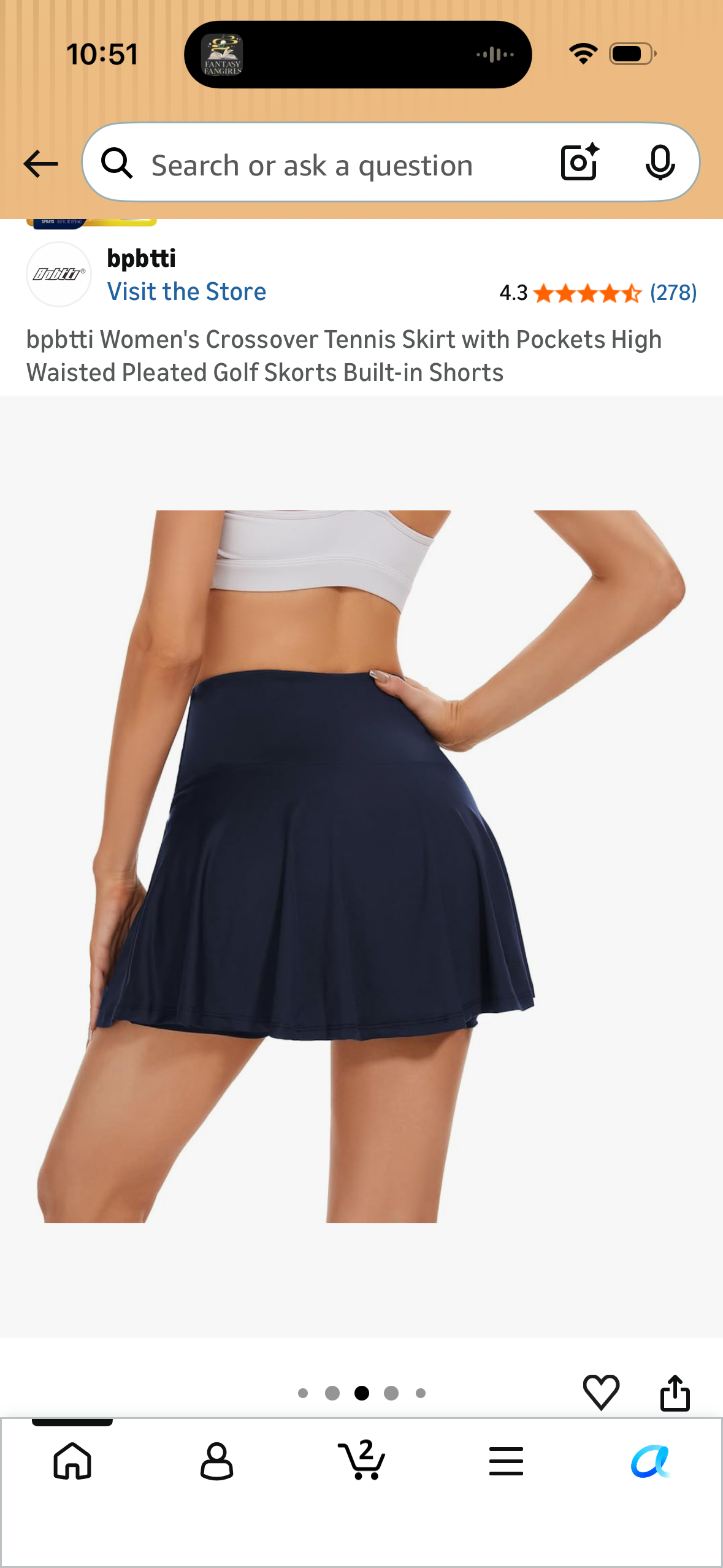 bpbtti Women's Crossover Tennis Skirt with Pockets High Waisted Pleated Golf Skorts Built-in Shorts (Size Medium)