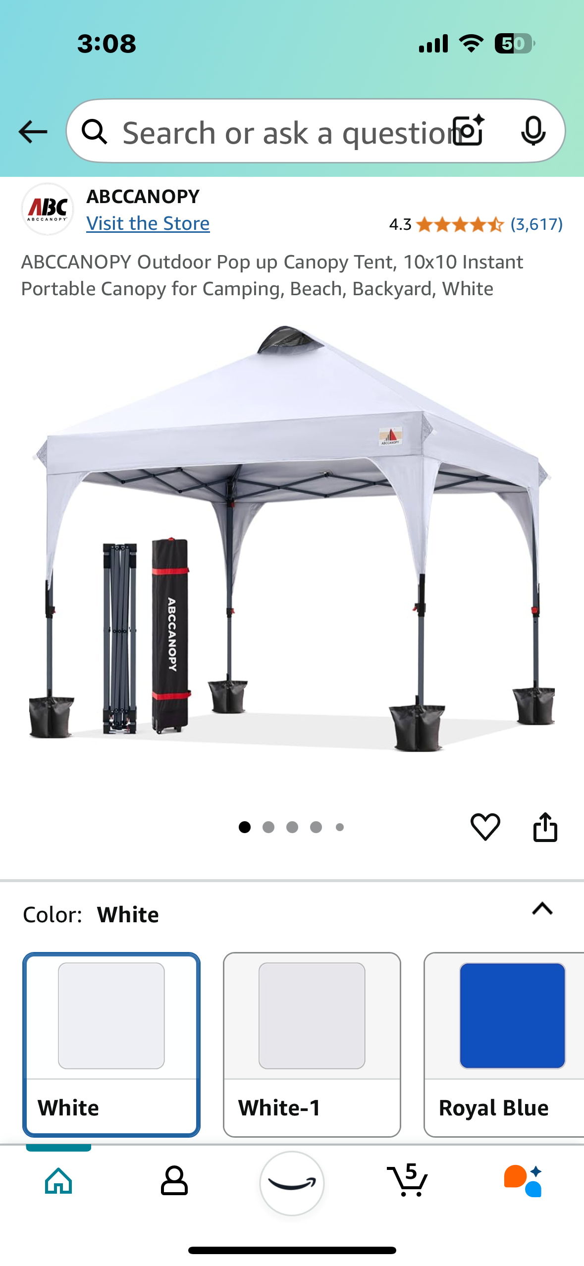 New - ABC Pop Up Canopy 10’x 10’ (G701)