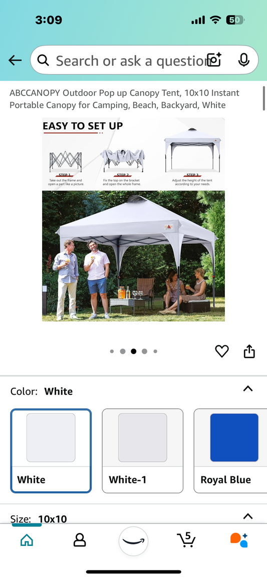New - ABC Pop Up Canopy 10’x 10’ (G701)