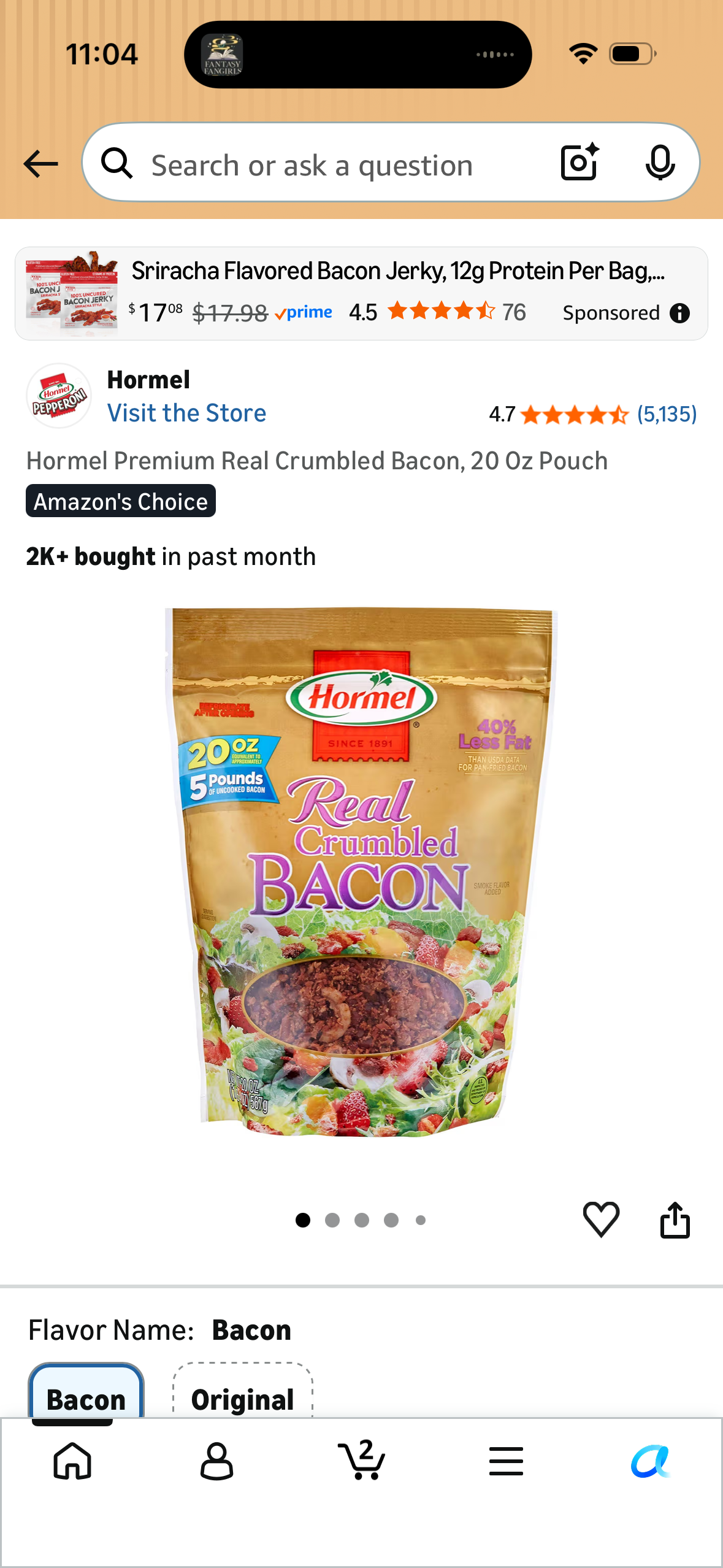 Hormel Premium Real Crumbled Bacon, 20 Oz Pouch