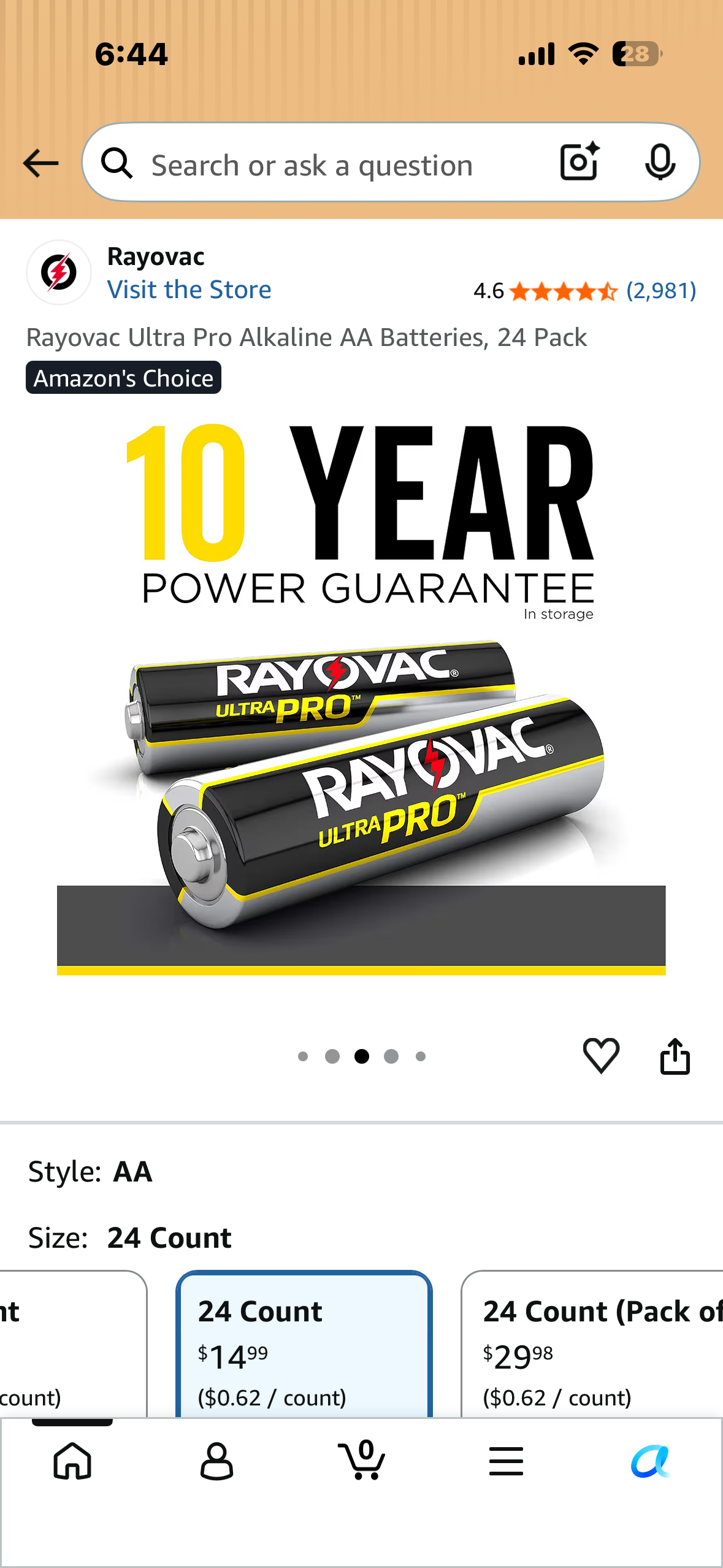 Rayovac Ultra Pro Alkaline AA Batteries, 24 Pack