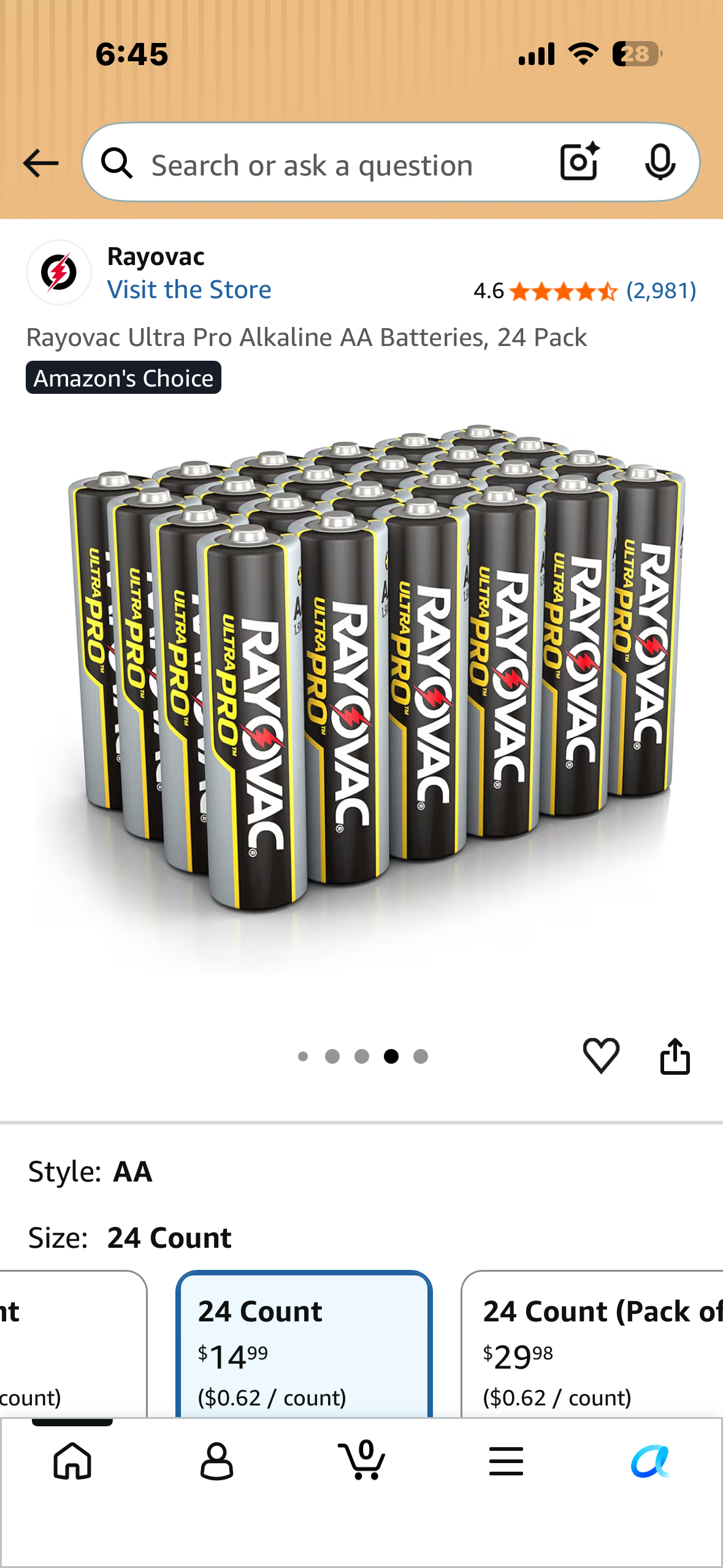 Rayovac Ultra Pro Alkaline AA Batteries, 24 Pack