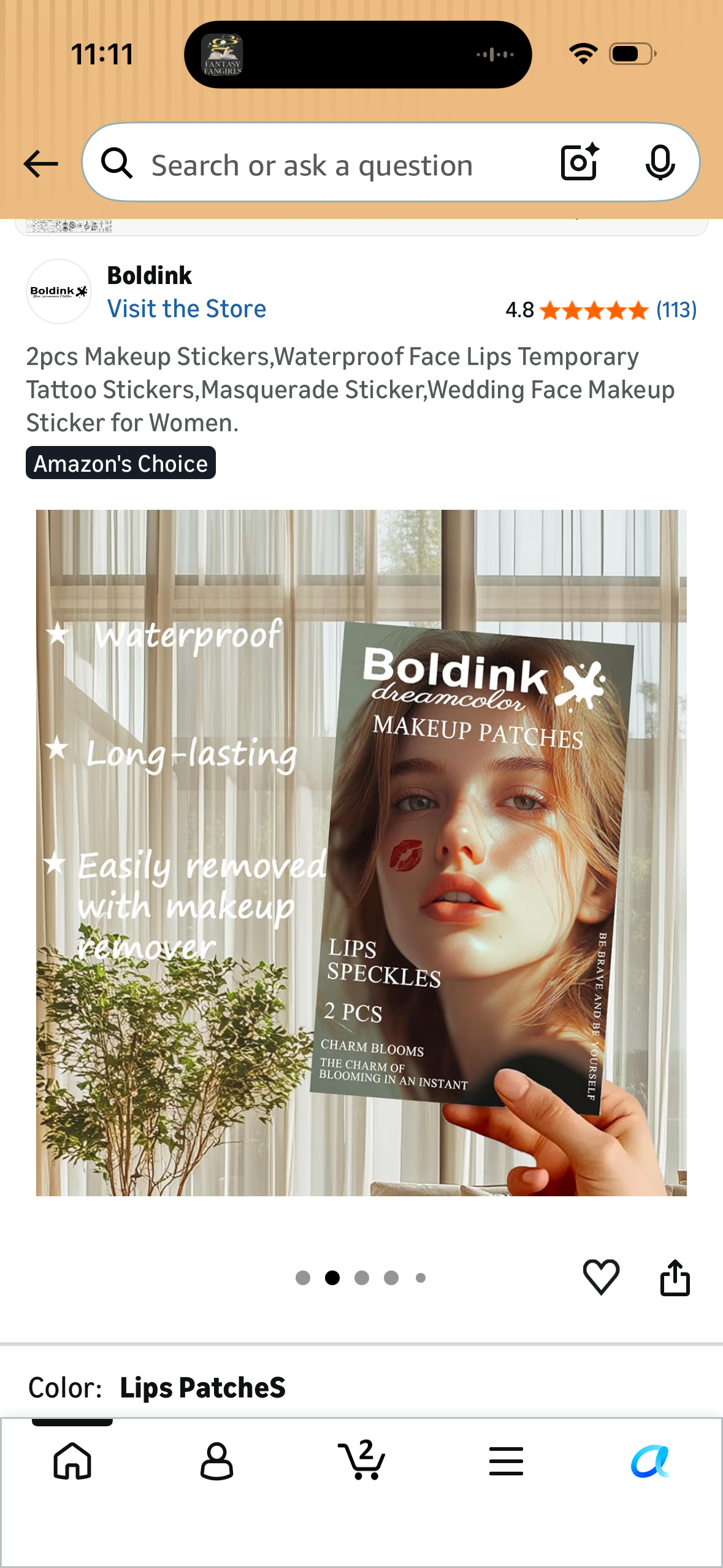 2pcs Makeup Stickers,Waterproof Face Lips Temporary Tattoo Stickers,Masquerade Sticker,Wedding Face Makeup Sticker for Women.