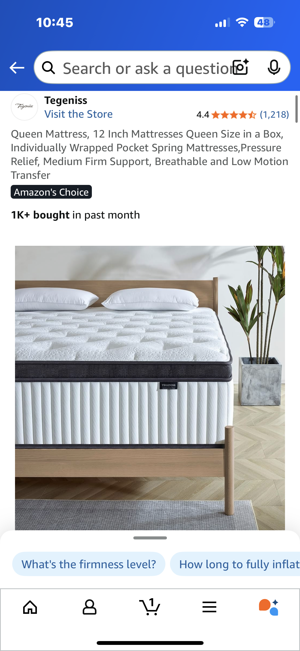Queen Size Mattress, 12” (B1095)