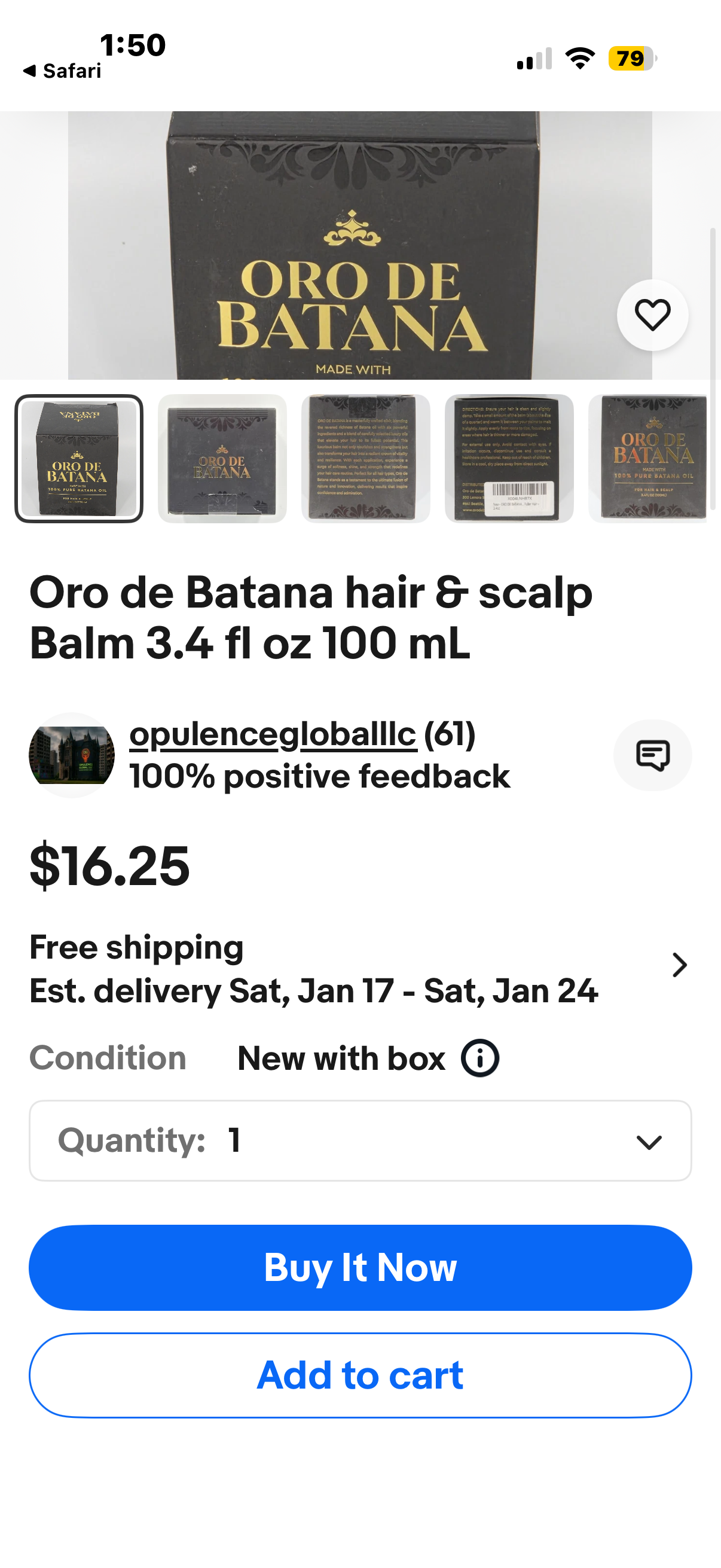 Oro De Batana 100% Pure Batana Oil for Hair & Scalp