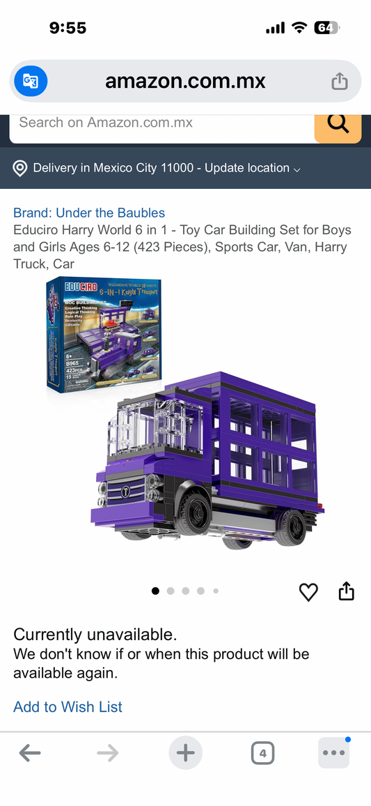 Harry Potter World 6 in 1 - Toy Car Building Set