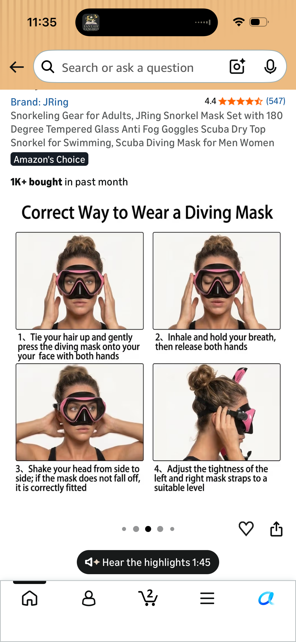 Snorkeling Gear for Adults, JRing Snorkel Mask Set with 180 Degree Tempered Glass Anti Fog Goggles Scuba Dry Top Snorkel for Swimming, Scuba Diving Mask for Men Women