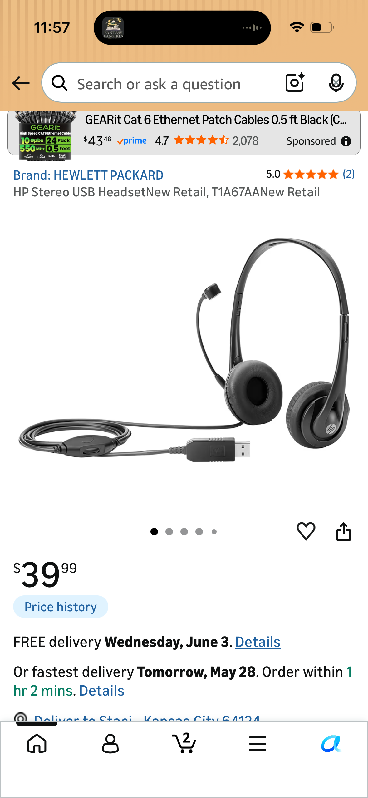 HP Stereo USB Headset