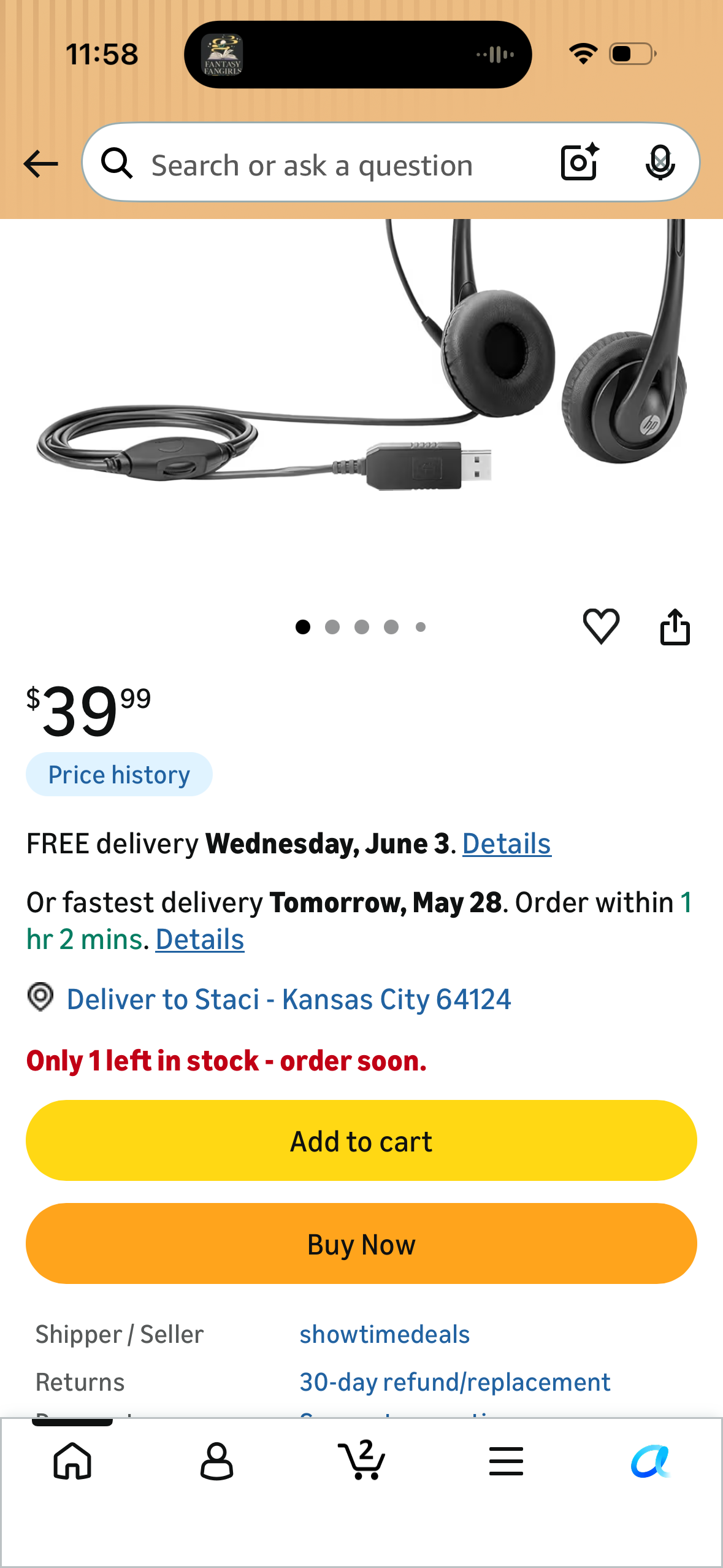 HP Stereo USB Headset