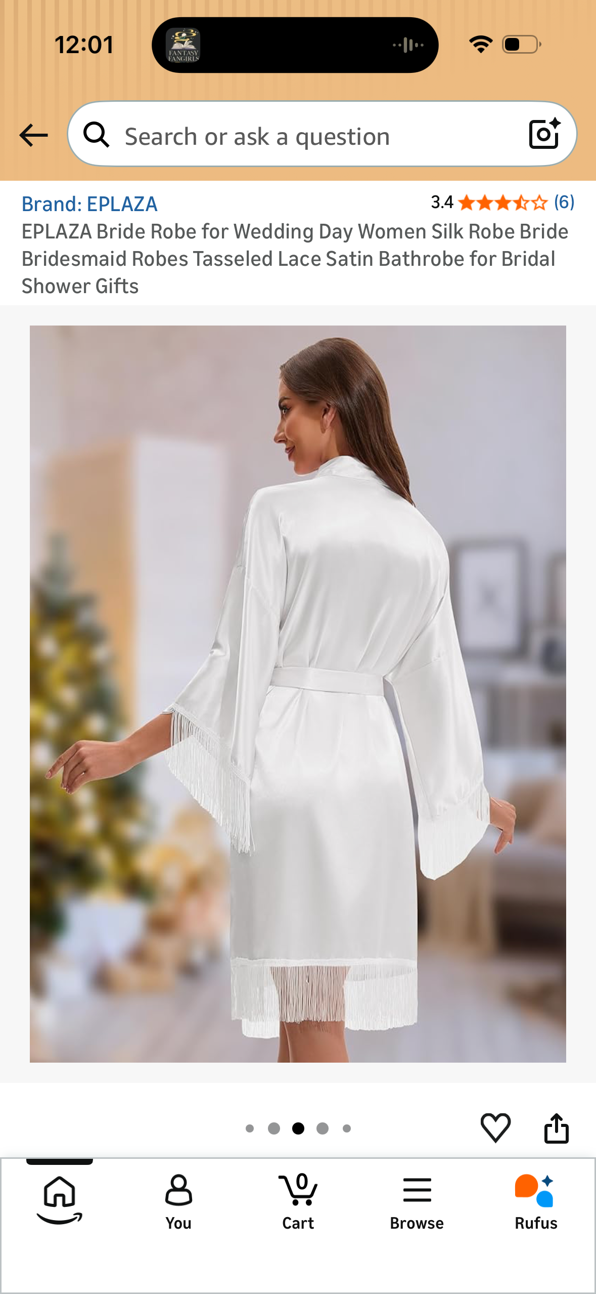 EPLAZA Bride Robe for Wedding Day Women Silk Robe Bride Bridesmaid Robes Tasseled Lace Satin Bathrobe for Bridal Shower Gifts (Size Large/X-Large)