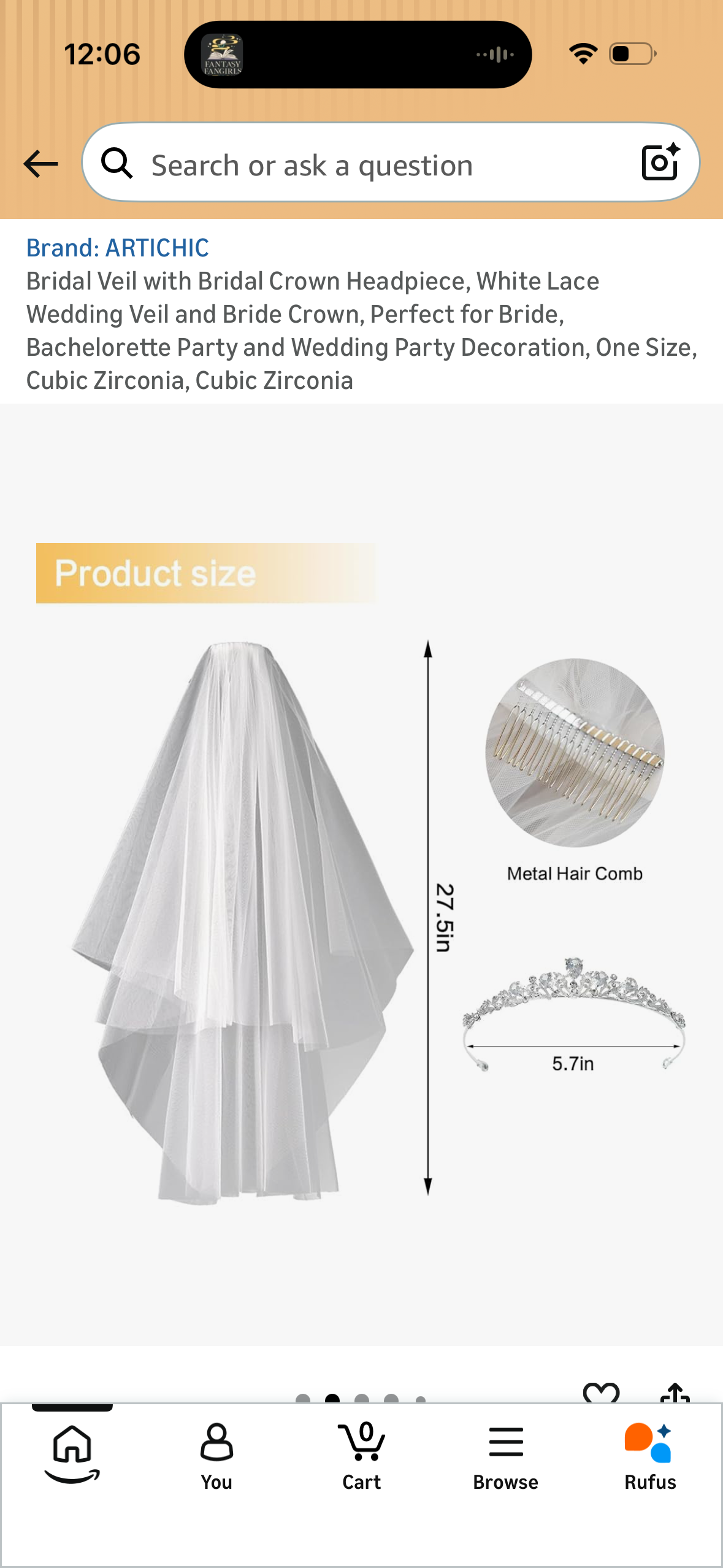 Bridal Veil with Bridal Crown Headpiece, White Lace Wedding Veil and Bride Crown, Perfect for Bride, Bachelorette Party and Wedding Party Decoration, One Size, Cubic Zirconia, Cubic Zirconia