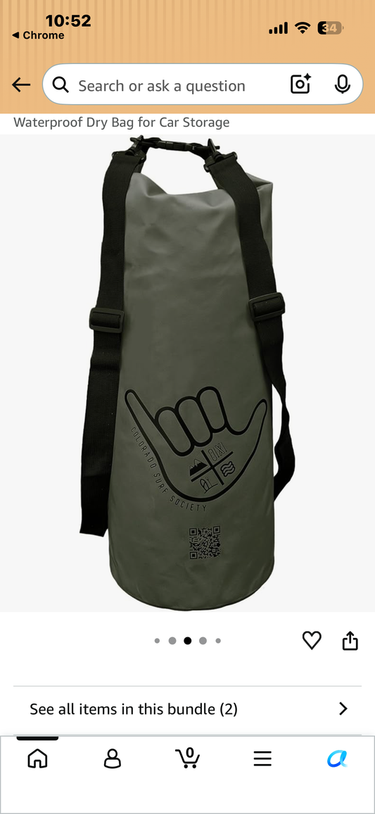 Colorado Surf Society Waterproof Dry Bag, 30L Roll Top Dry Bag with Lightweight for Car Travel Camping Storage Multi-Use