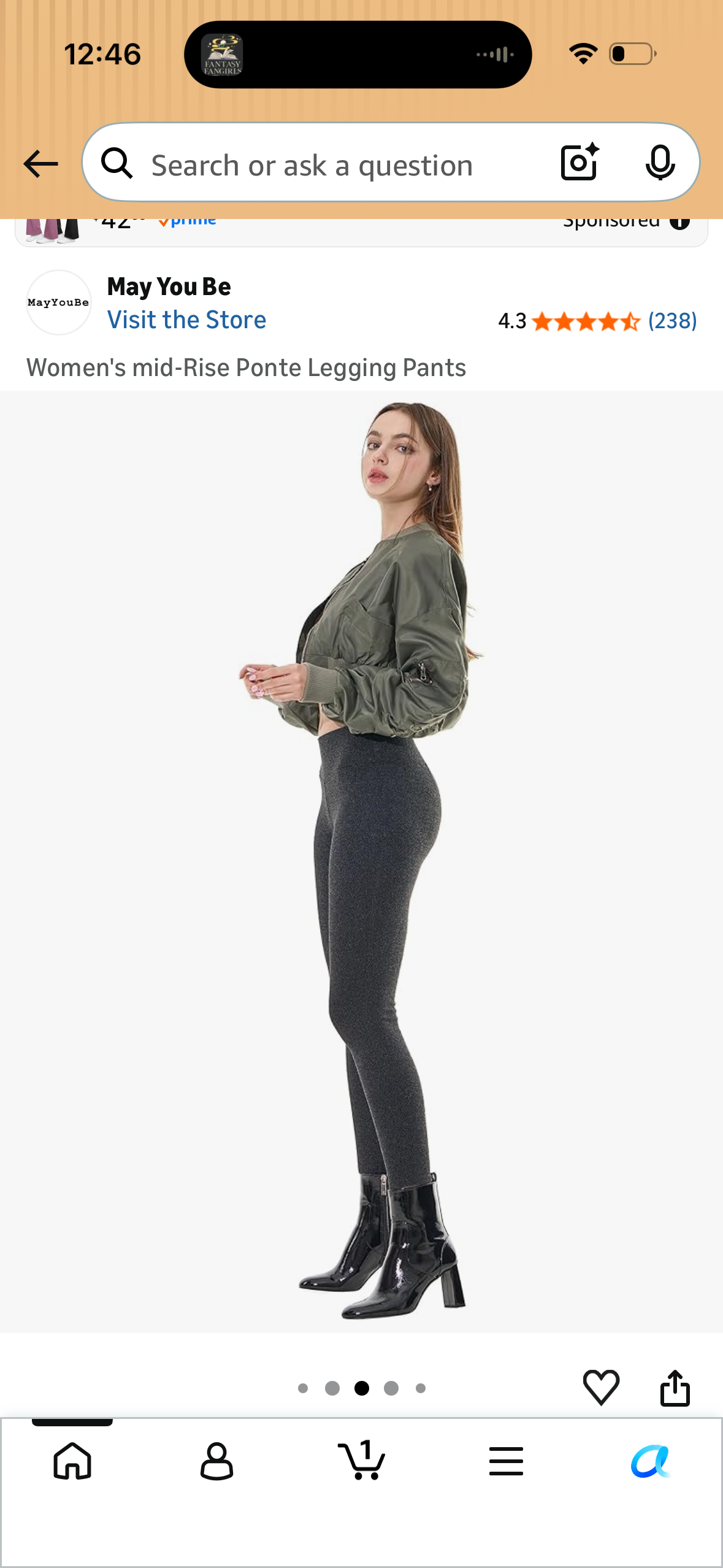 Women's mid-Rise Ponte Legging Pants (Size Medium)