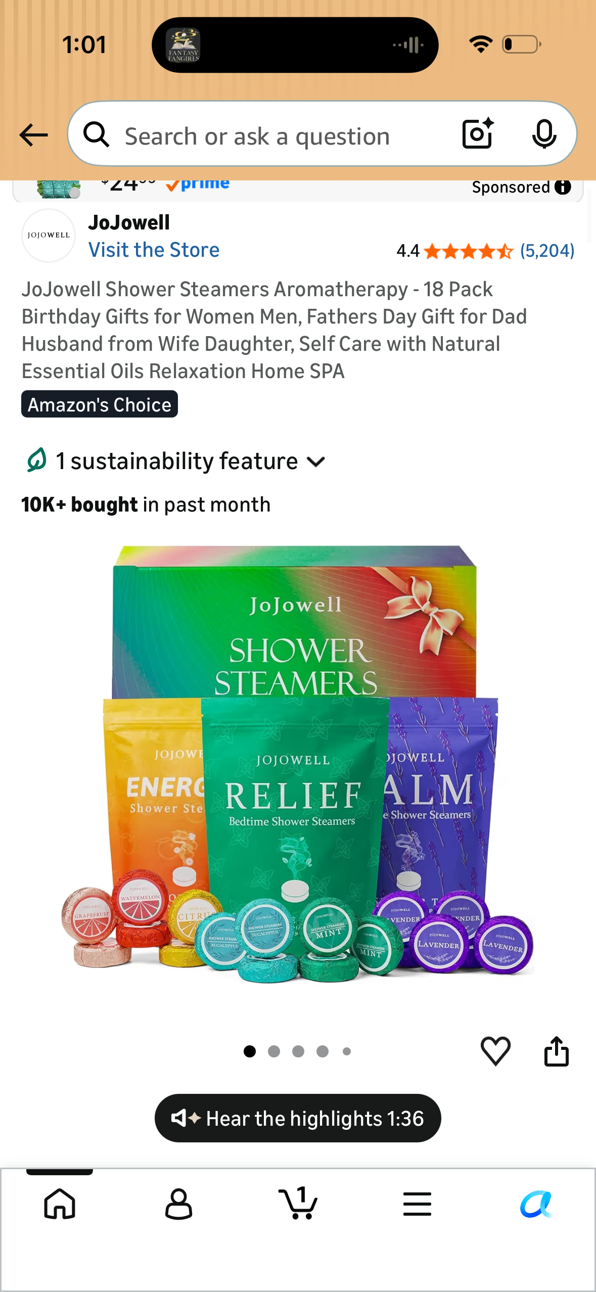 JoJowell Shower Steamers Aromatherapy - 18 Pack Birthday Gifts for Women Men, Fathers Day Gift for Dad Husband from Wife Daughter, Self Care with Natural Essential Oils Relaxation Home SPA