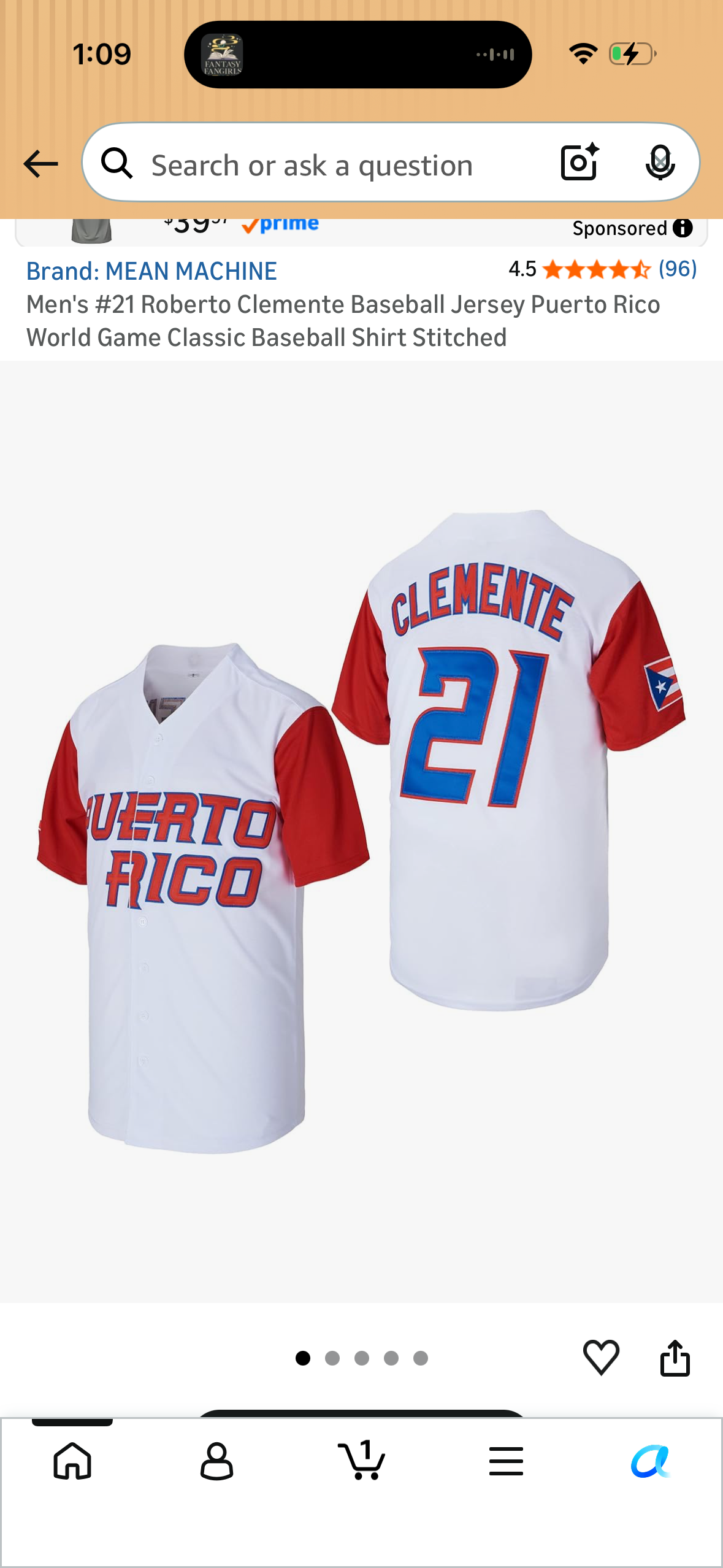 Men's #21 Roberto Clemente Baseball Jersey Puerto Rico World Game Classic Baseball Shirt Stitched (Size Large)