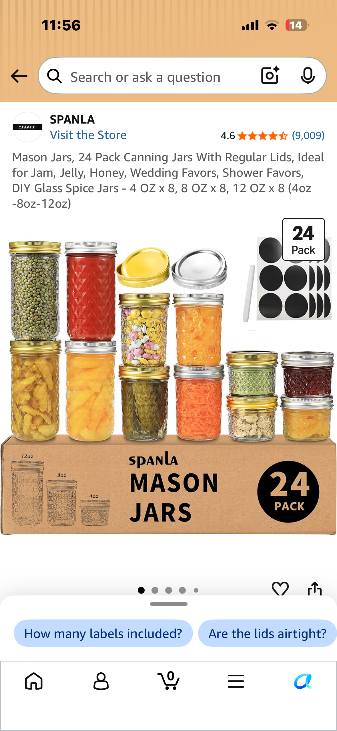 Mason Jars, 24 Pack Canning Jars With Regular Lids, Ideal for Jam, Jelly, Honey, Wedding Favors, Shower Favors, DIY Glass Spice Jars - 4 OZ x 8, 8 OZ x 8, 12 OZ x 8 (4oz -8oz-12oz)