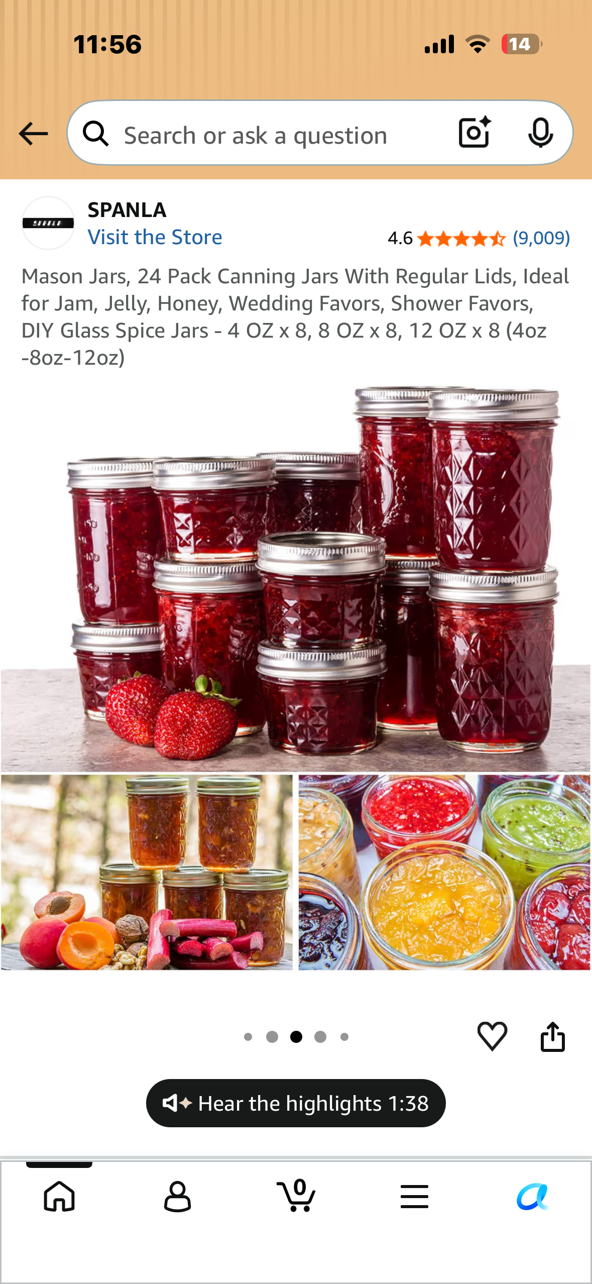 Mason Jars, 24 Pack Canning Jars With Regular Lids, Ideal for Jam, Jelly, Honey, Wedding Favors, Shower Favors, DIY Glass Spice Jars - 4 OZ x 8, 8 OZ x 8, 12 OZ x 8 (4oz -8oz-12oz)