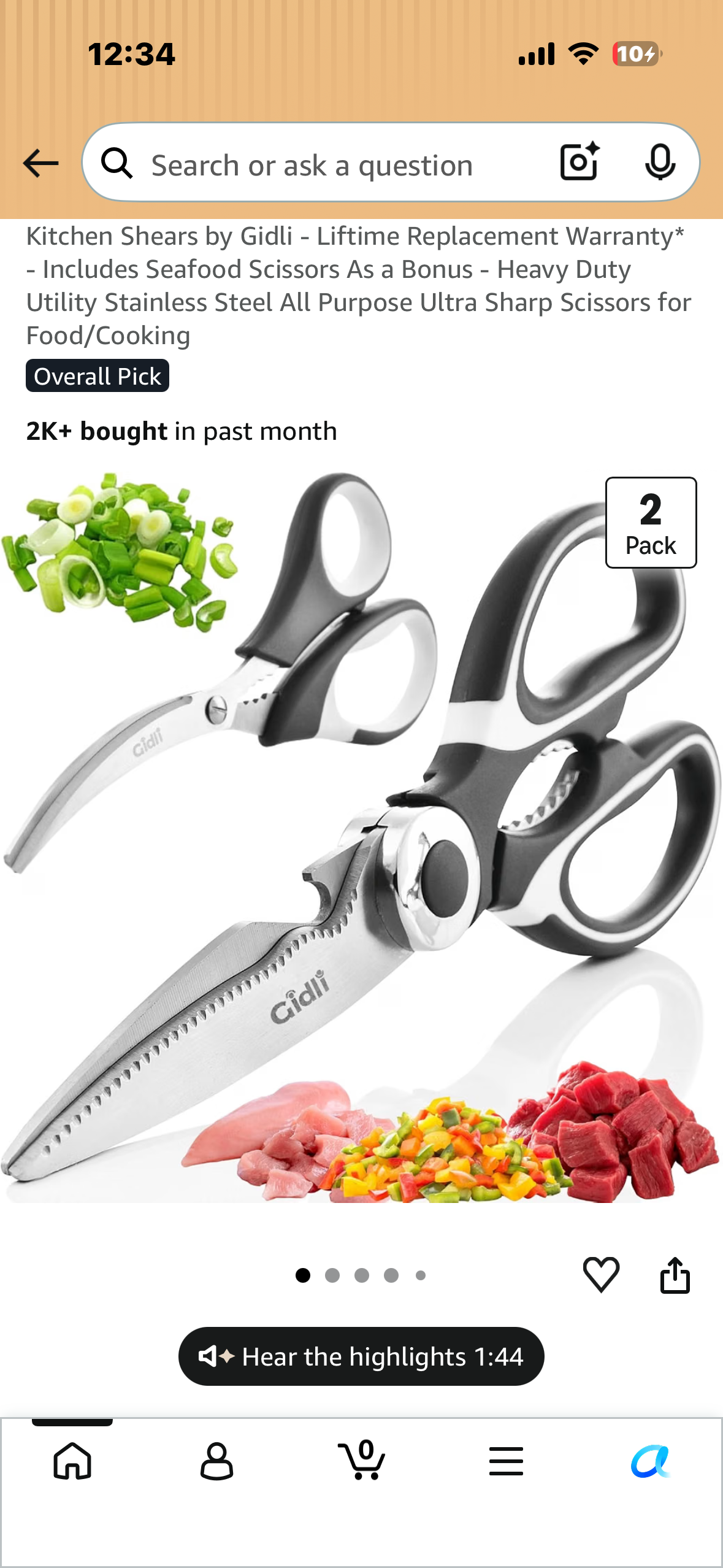 Kitchen Shears Includes Seafood Scissors As a Bonus - Heavy Duty Utility Stainless Steel All Purpose Ultra Sharp Scissors for Food/Cooking