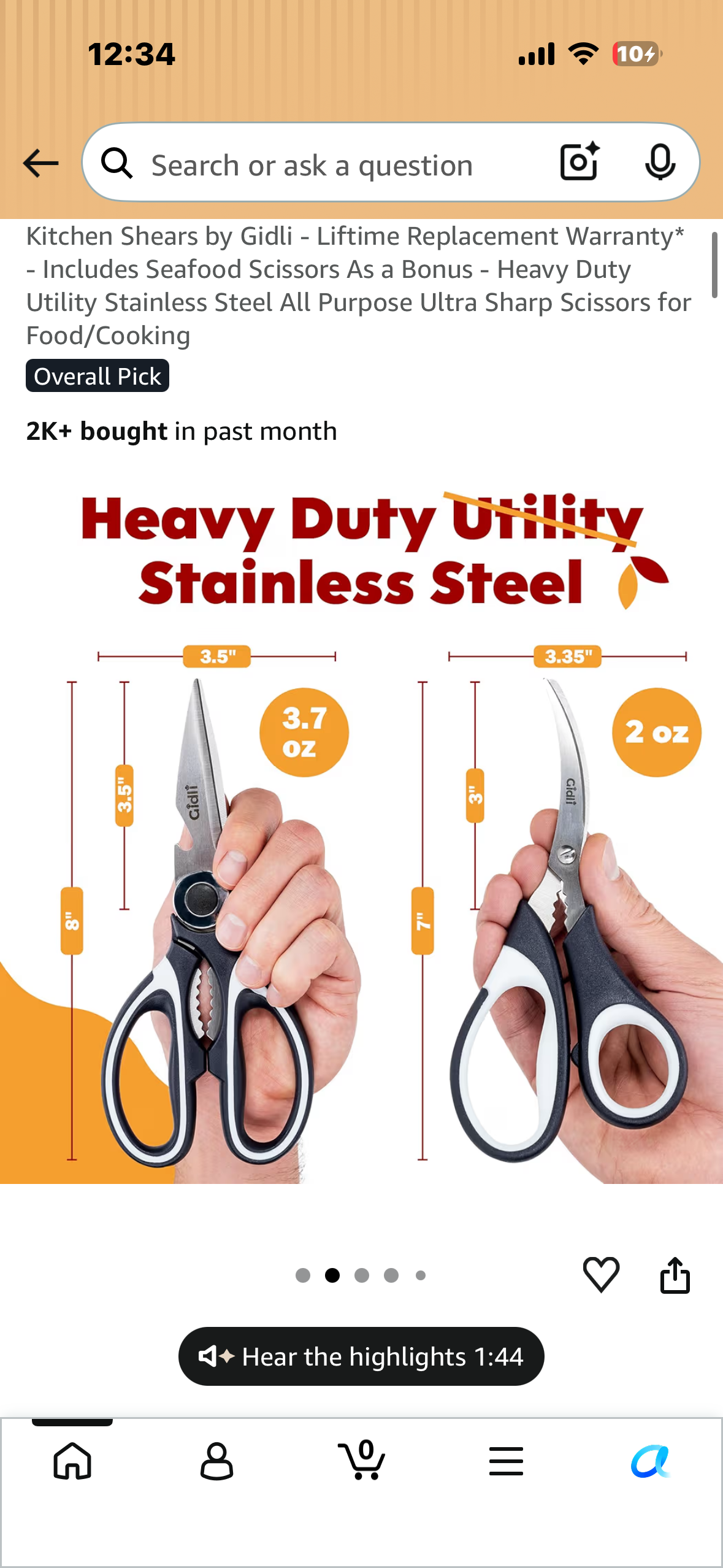 Kitchen Shears Includes Seafood Scissors As a Bonus - Heavy Duty Utility Stainless Steel All Purpose Ultra Sharp Scissors for Food/Cooking