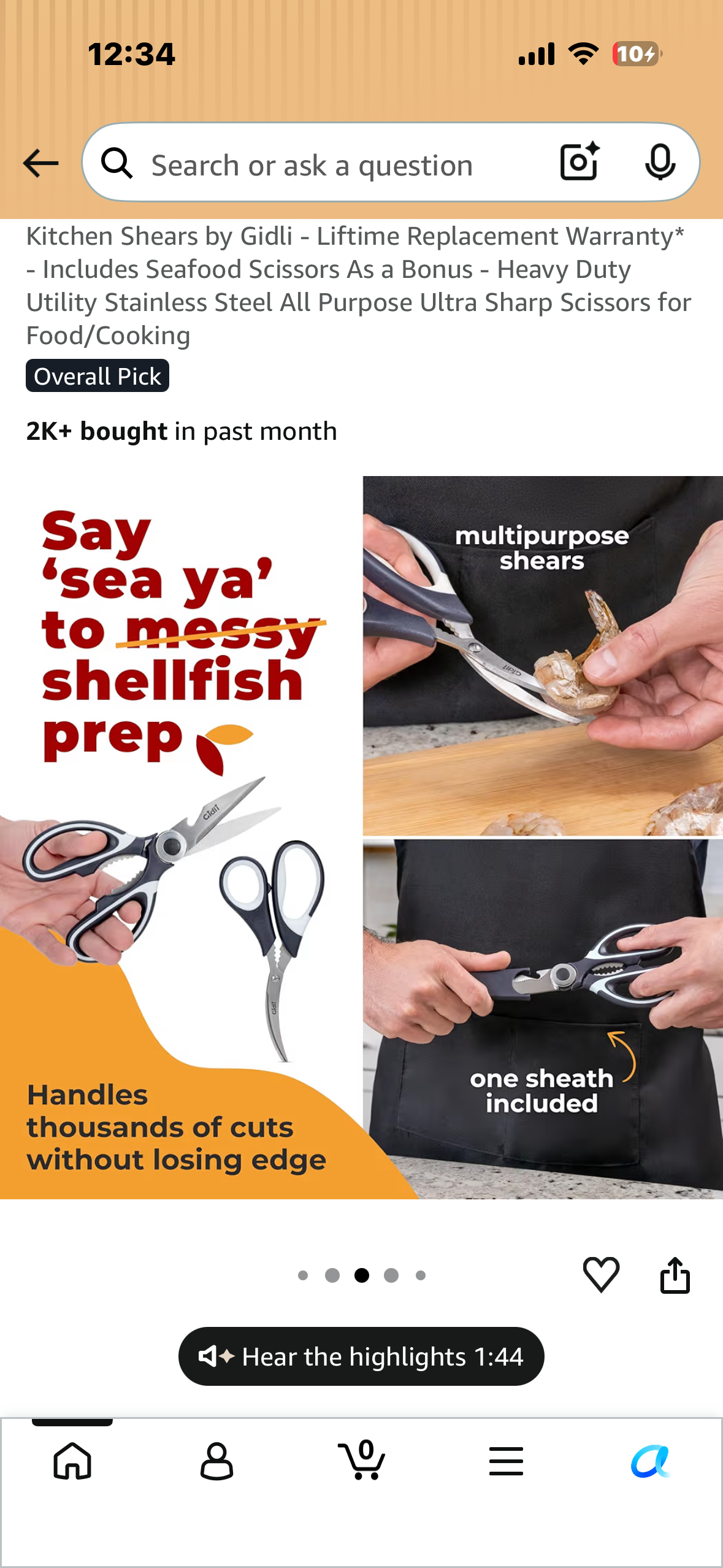 Kitchen Shears Includes Seafood Scissors As a Bonus - Heavy Duty Utility Stainless Steel All Purpose Ultra Sharp Scissors for Food/Cooking