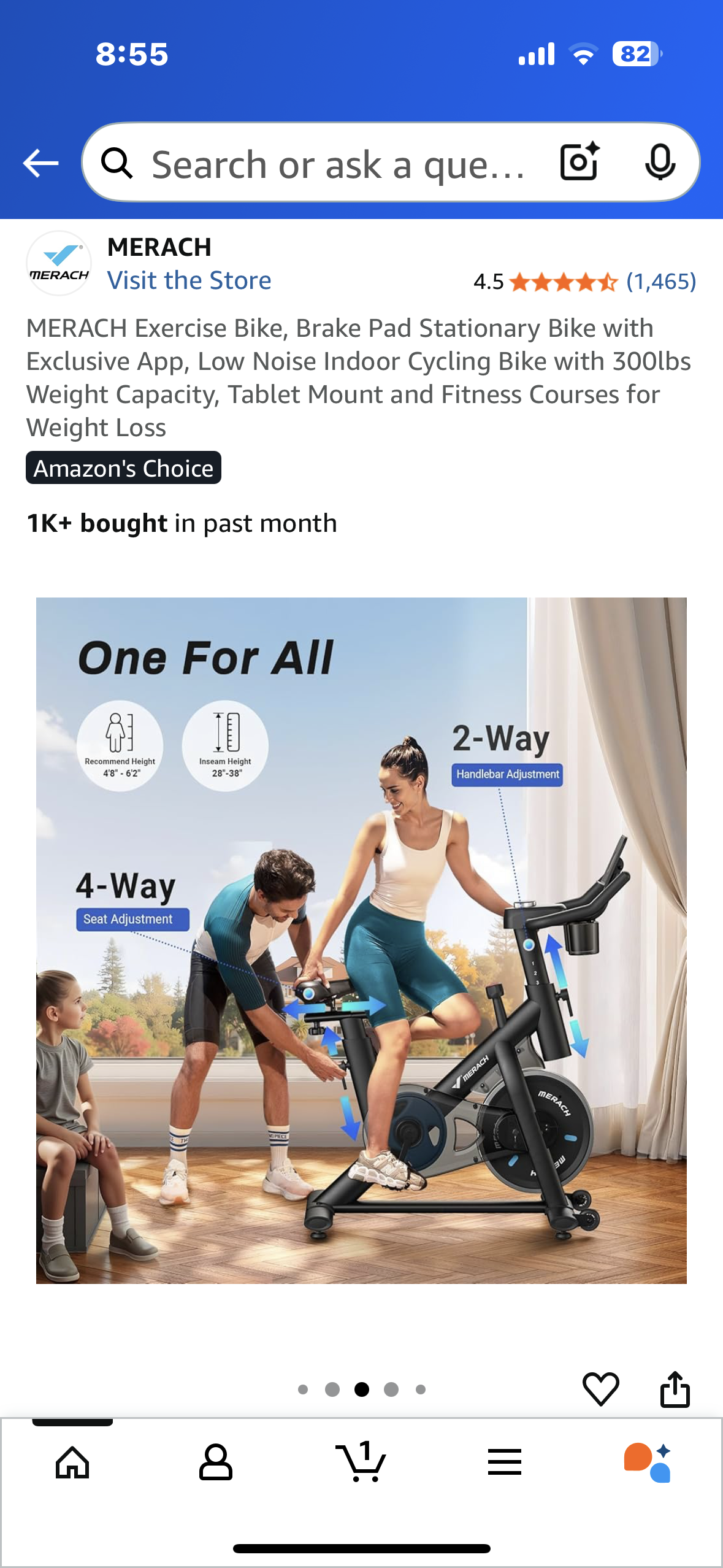 MERACH Stationary Exercise Bike, Low Noise Indoor Cycling Bike with 300lbs Weight Capacity, Tablet Mount and Fitness Courses for Weight Loss (W517))