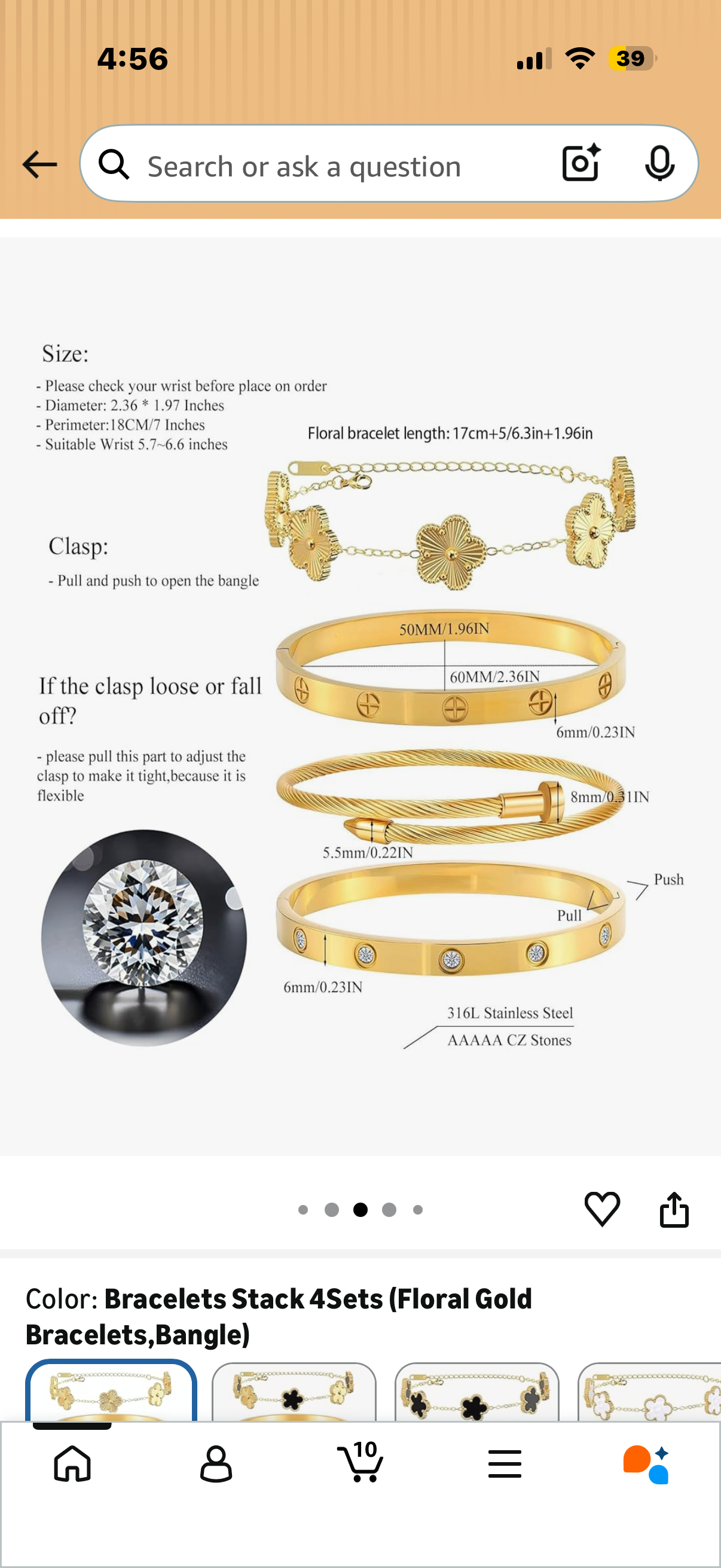 Gold Bracelets for Women-4Sets/3ets,18K Gold Plated Bracelet,Stainless Steel Bangle Bracelets Non Tarnish, Gold Bracelet Set Trendy Jewelry,Christmas Valentines Birthday Gifts for Girlfriend