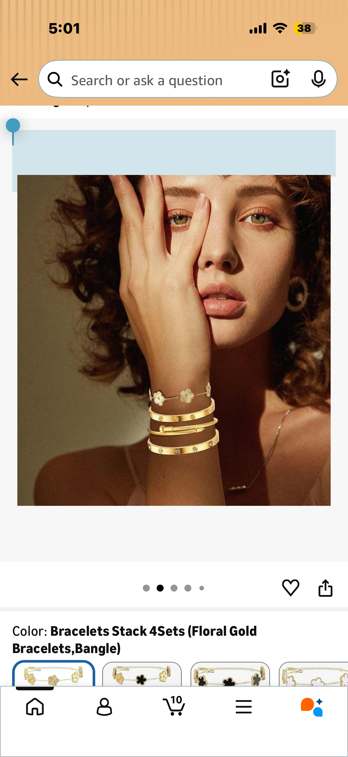 Gold Bracelets for Women-4Sets/3ets,18K Gold Plated Bracelet,Stainless Steel Bangle Bracelets Non Tarnish, Gold Bracelet Set Trendy Jewelry,Christmas Valentines Birthday Gifts for Girlfriend
