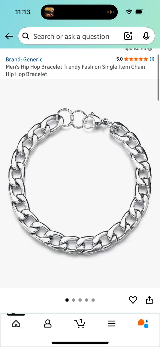 Men's Hip Hop Bracelet Trendy Fashion Single Item Chain Hip Hop Bracelet