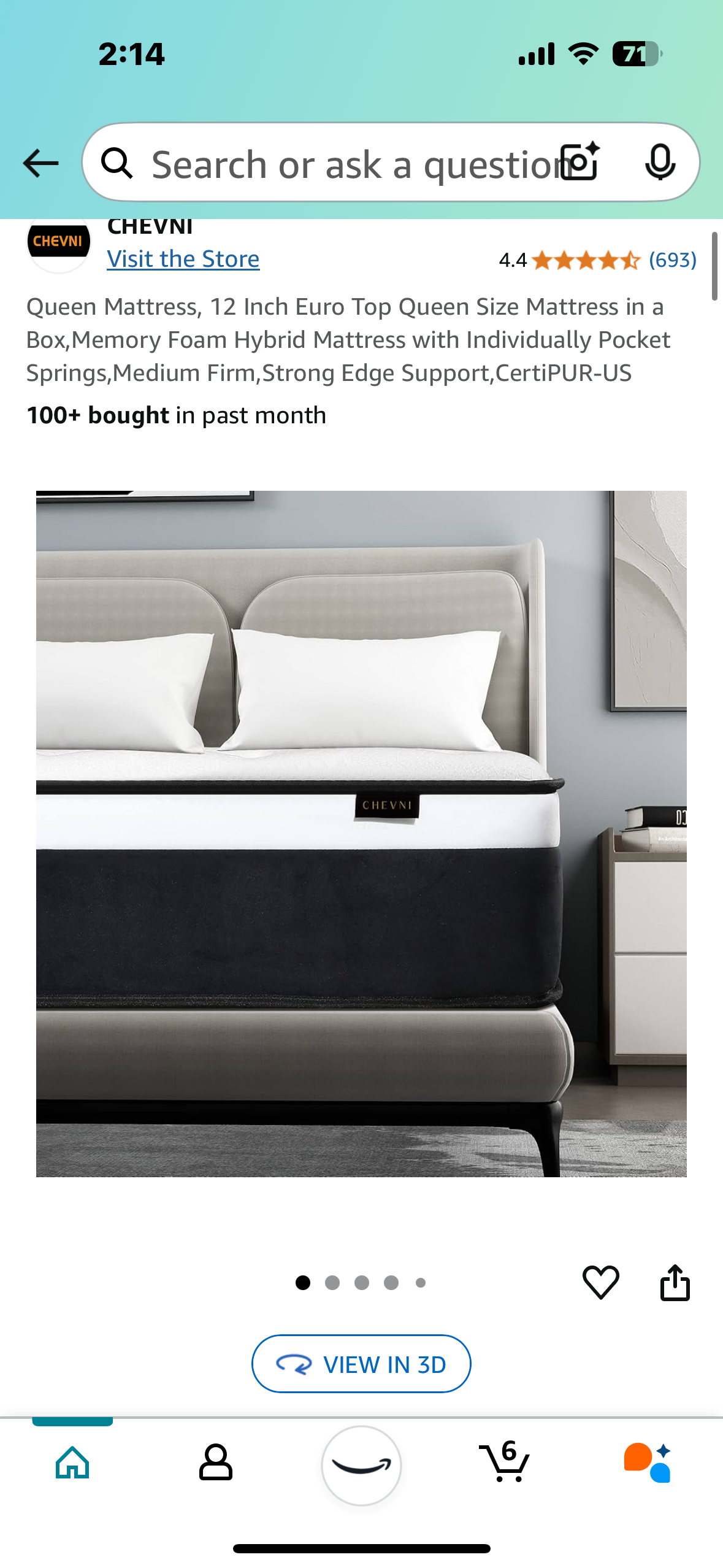 New - 12" Queen Size Mattress (B892)