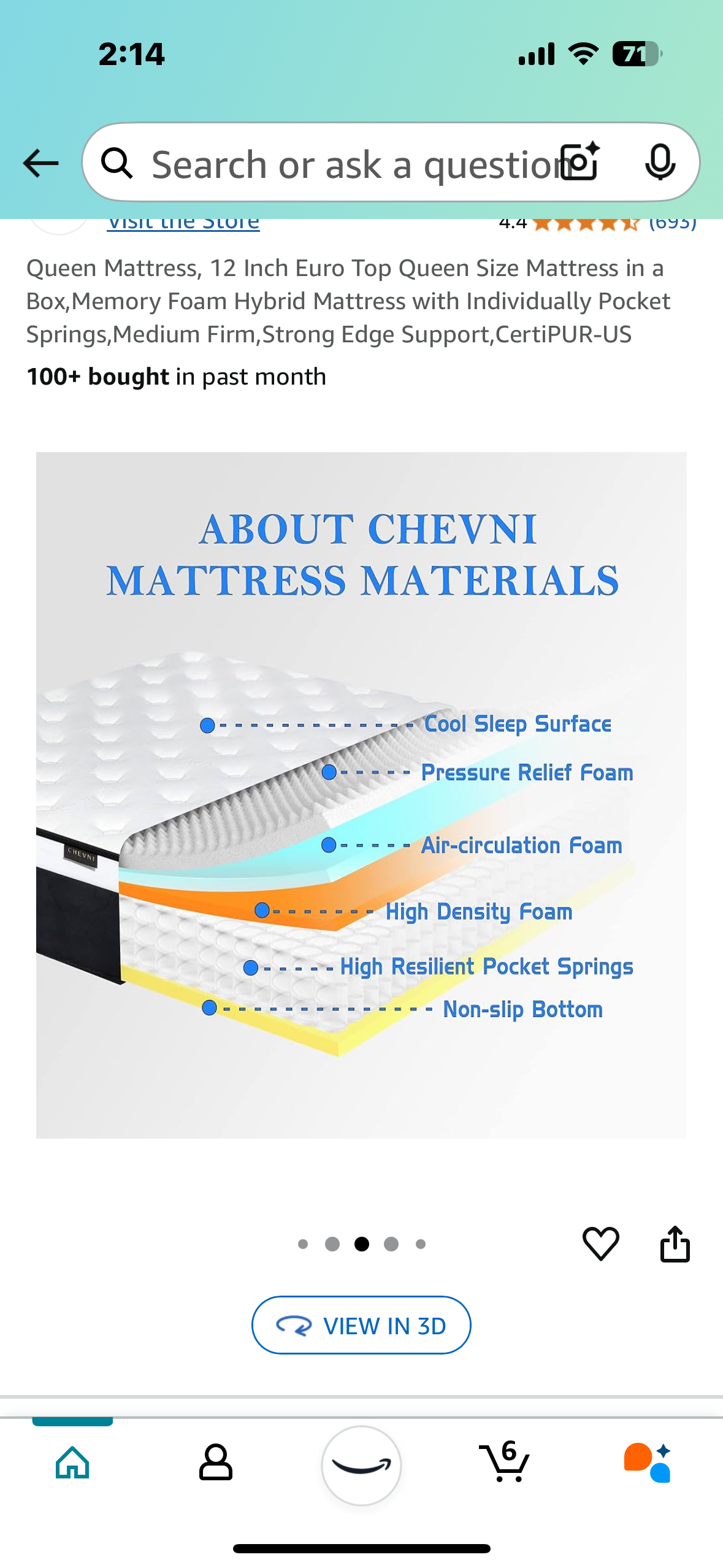 New - 12" Queen Size Mattress (B892)