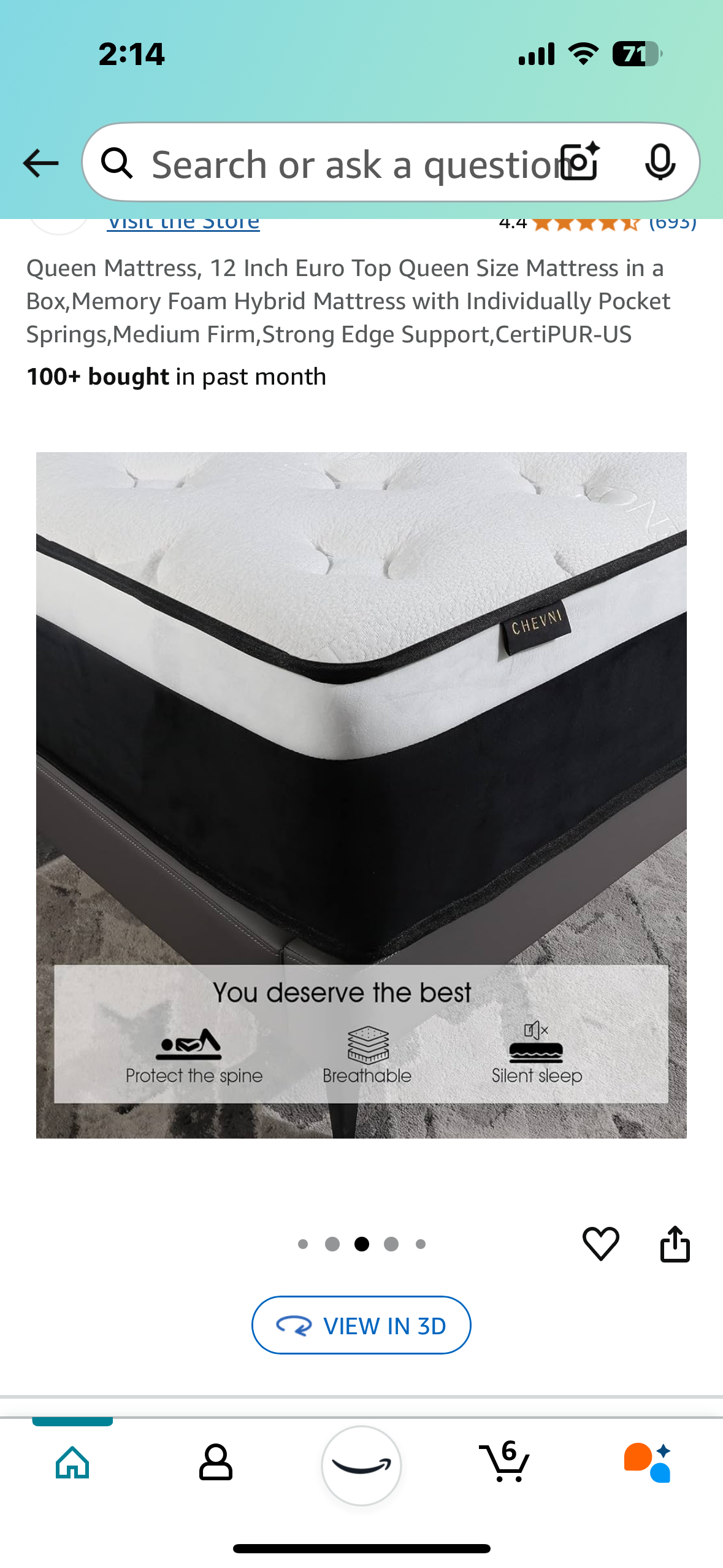 New - 12" Queen Size Mattress (B892)
