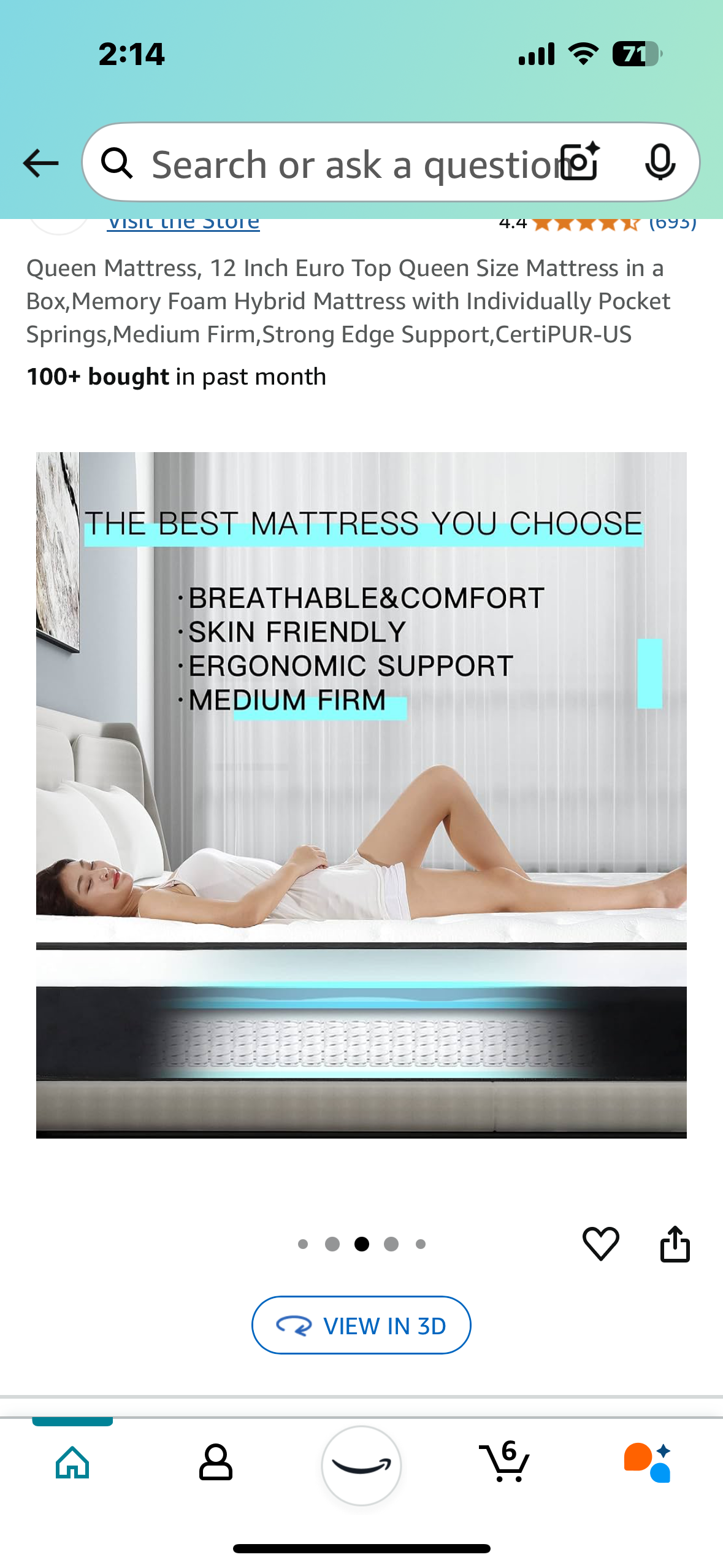 New - 12" Queen Size Mattress (B892)