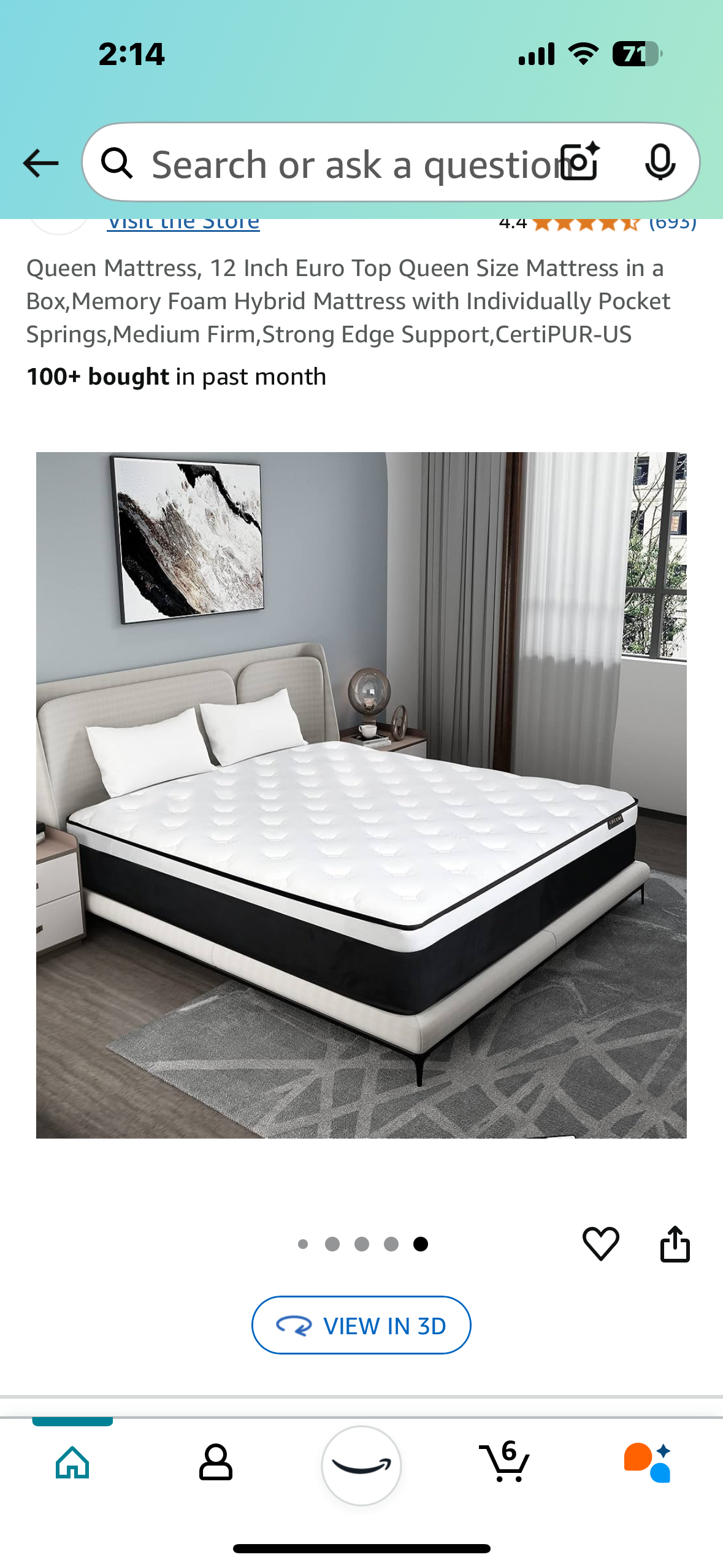 New - 12" Queen Size Mattress (B892)