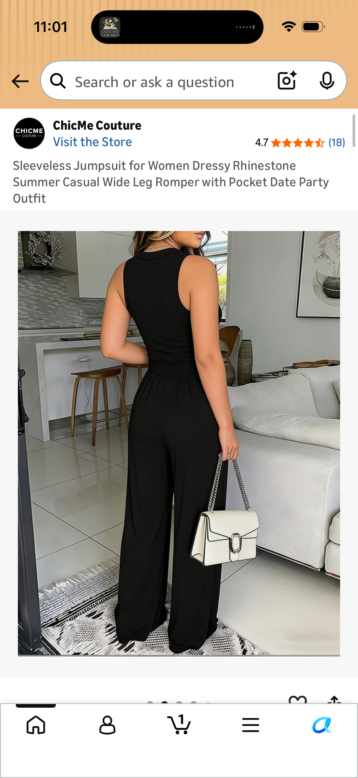 Sleeveless Jumpsuit for Women Dressy Rhinestone Summer Casual Wide Leg Romper with Pocket Date Party Outfit
