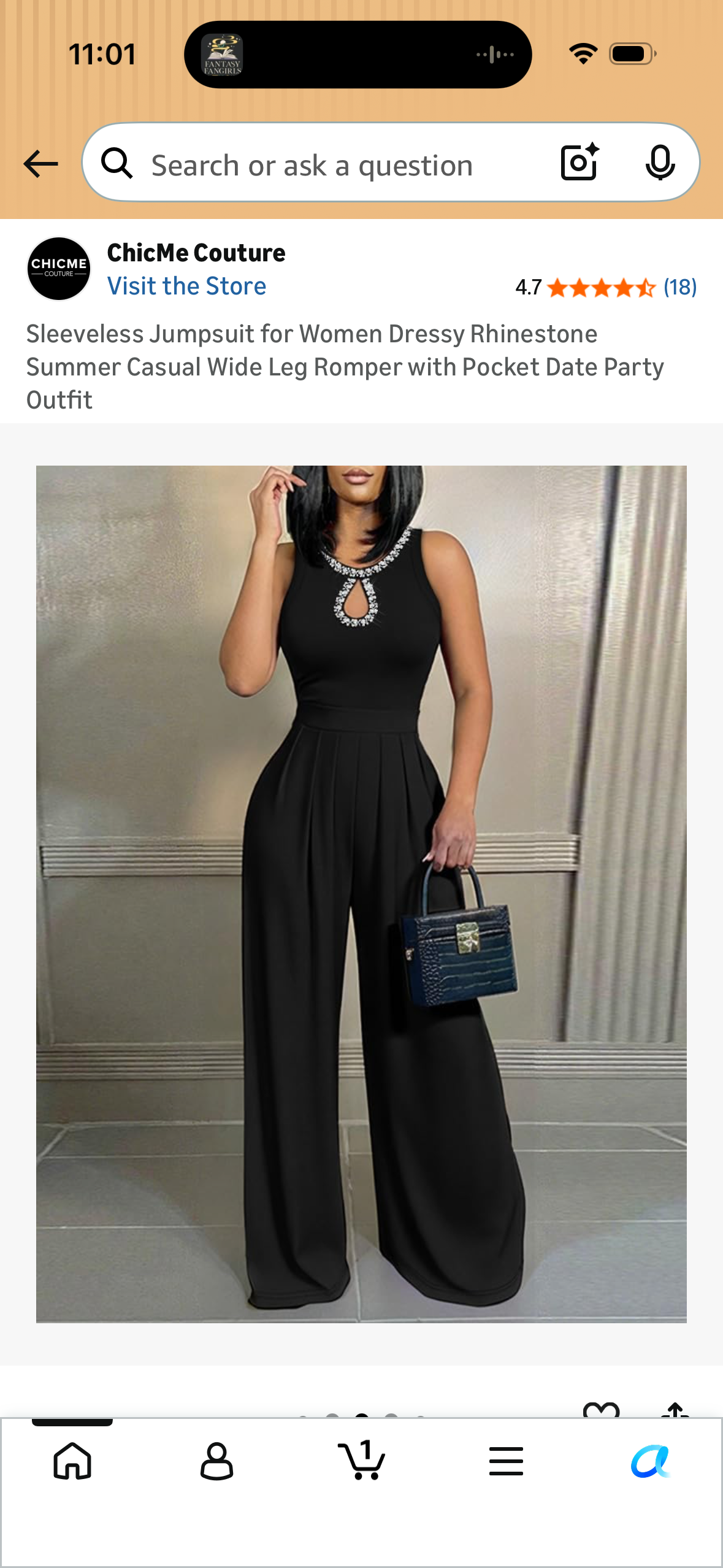 Sleeveless Jumpsuit for Women Dressy Rhinestone Summer Casual Wide Leg Romper with Pocket Date Party Outfit
