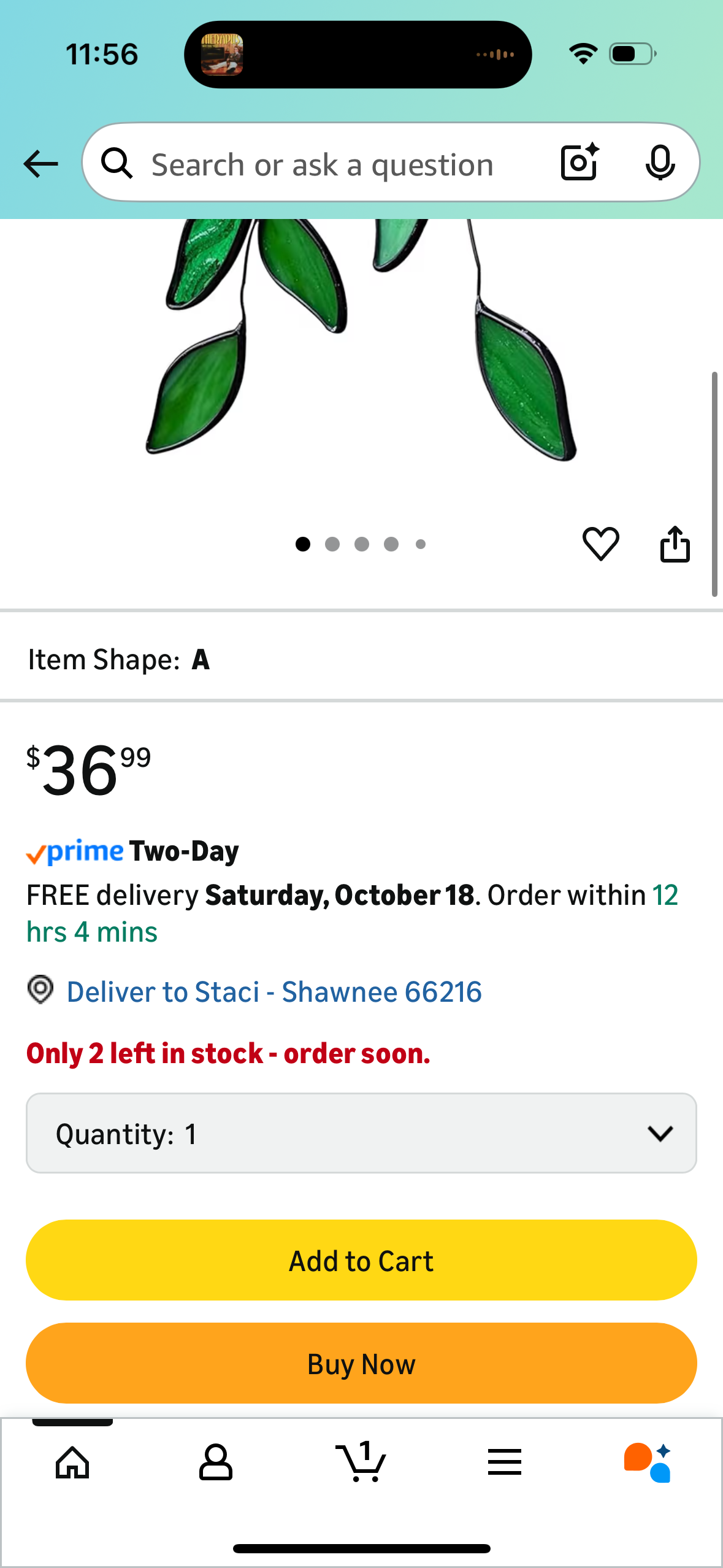 Stained Glass Plant Window Hanging