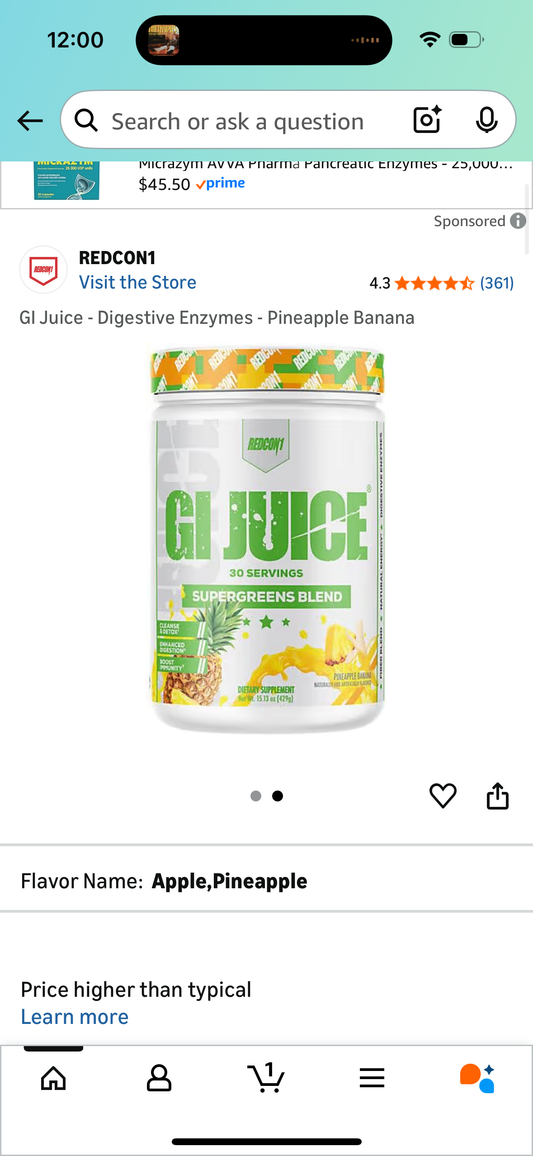 GI Juice - Digestive Enzymes - Pineapple Banana