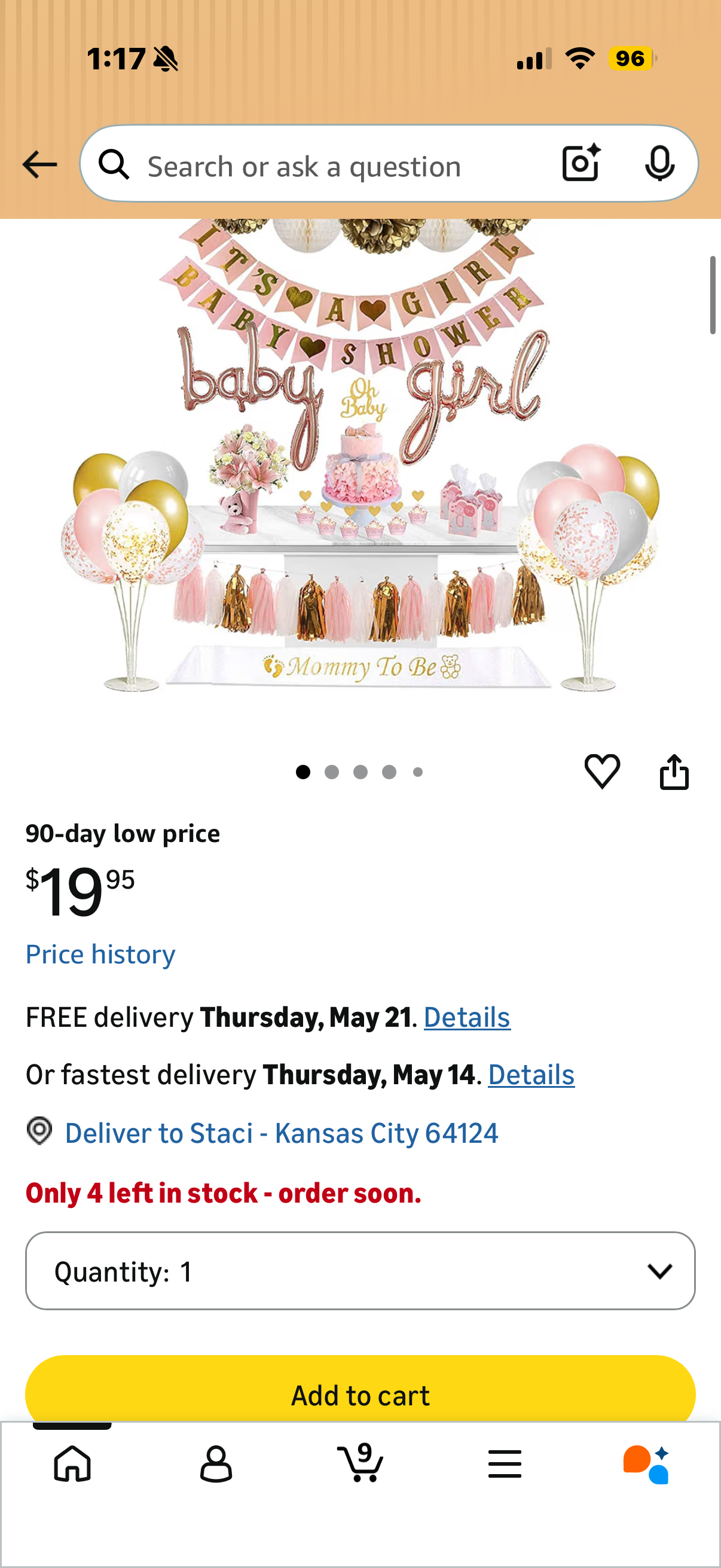 Baby Shower Decorations For Girl | Premium | 75 Pcs | It* *s A Girl Banner | Baby Girl Foil Balloons | Flower Pom Poms, Paper Lanterns, Honeycomb Balls, Tassels (Pink, Gold, White) | Confetti & Latex