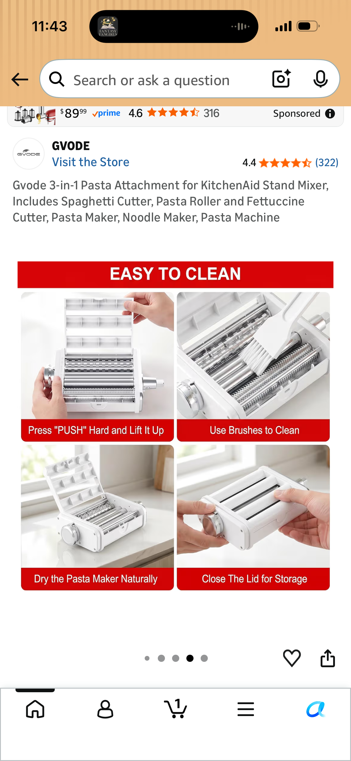 Gvode 3-in-1 Pasta Attachment for KitchenAid Stand Mixer, Includes Spaghetti Cutter, Pasta Roller and Fettuccine Cutter, Pasta Maker, Noodle Maker, Pasta Machine