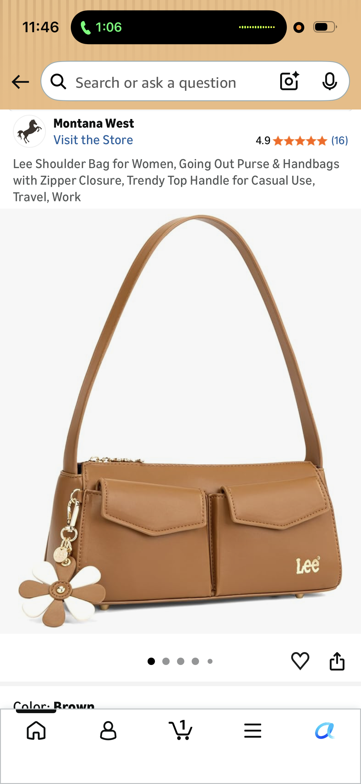 Lee Shoulder Bag for Women, Going Out Purse & Handbags with Zipper Closure, Trendy Top Handle for Casual Use, Travel, Work