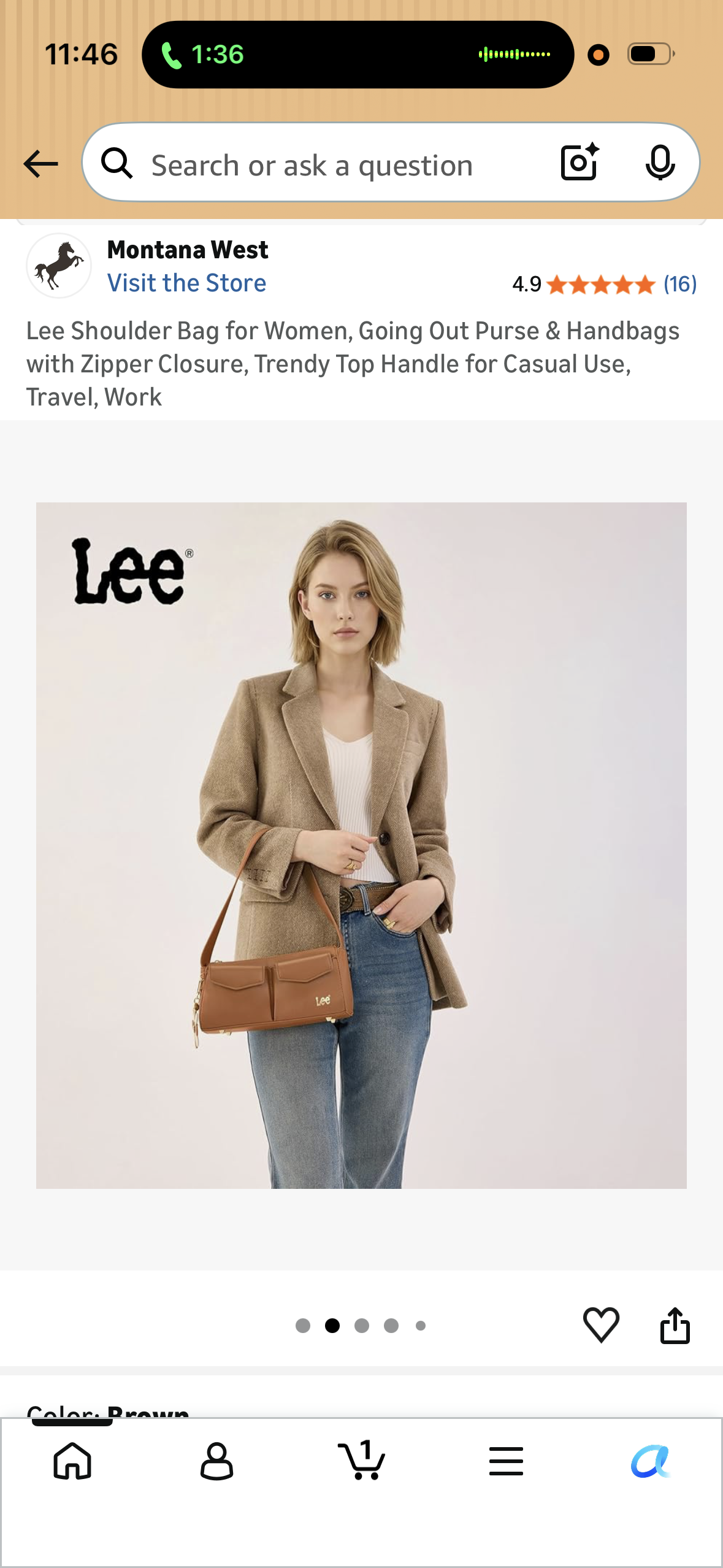 Lee Shoulder Bag for Women, Going Out Purse & Handbags with Zipper Closure, Trendy Top Handle for Casual Use, Travel, Work