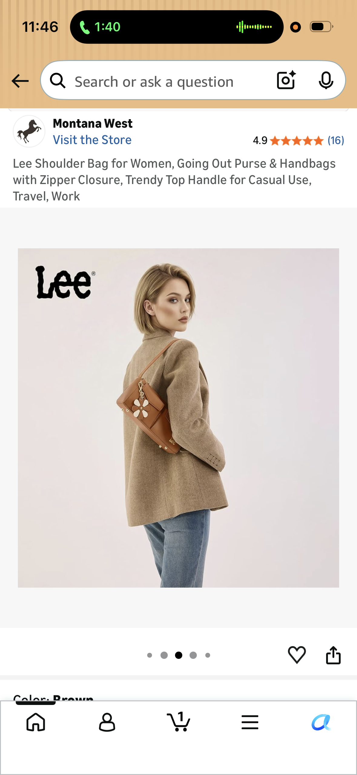 Lee Shoulder Bag for Women, Going Out Purse & Handbags with Zipper Closure, Trendy Top Handle for Casual Use, Travel, Work